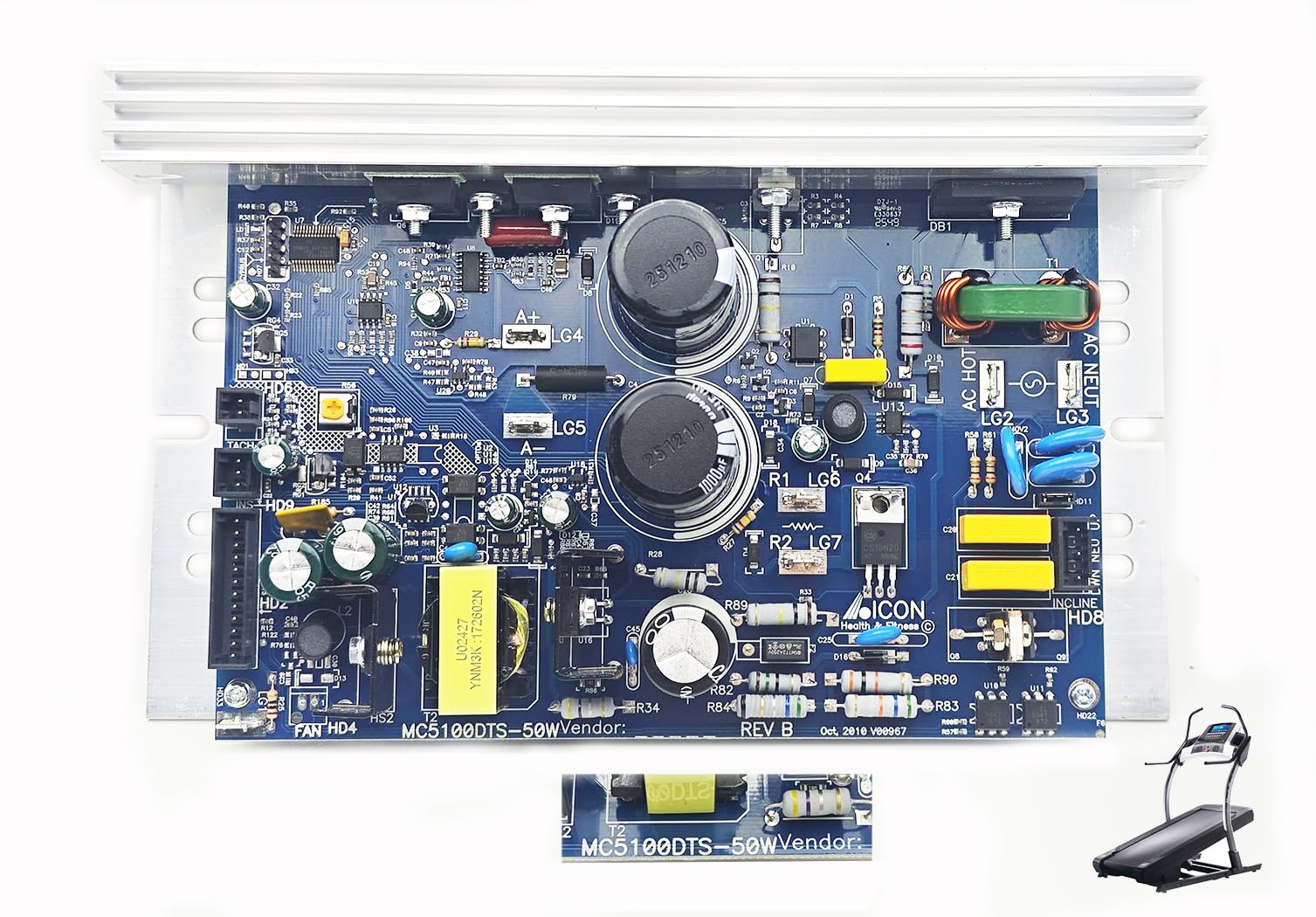 Carte électronique de tapis de course MC5100DTS compatible ProForm et NordicTrack