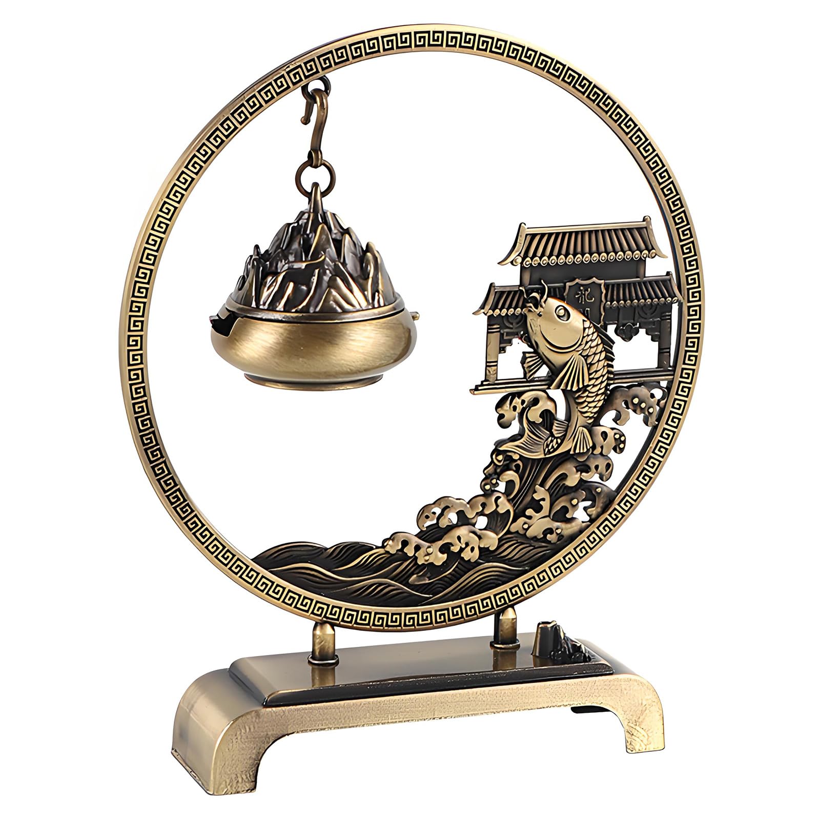 Artistic Oriental Metal Fragrances Burners Chinese Antique Hanging Incenes Holder Stove Enhances Living Space Ambiances Decorative Scented Stove