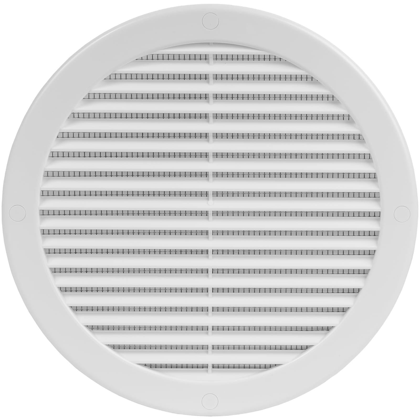 HVAC OV 8" Round Air Vent Cover – White Plastic Soffit Vents Air Vent Deflector with Screen Mesh/Surface Mount Wall, Ceiling – Cold Air AC Return Vent