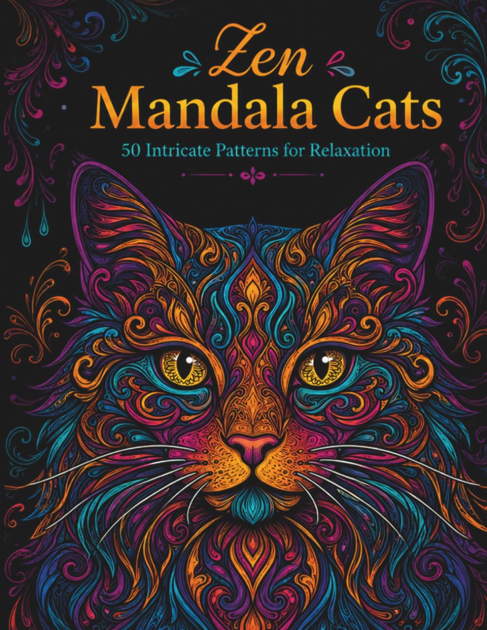 Zen Mandala Cats: 50 Intricate Patterns for Relaxation (Mindful Mandalas Series)