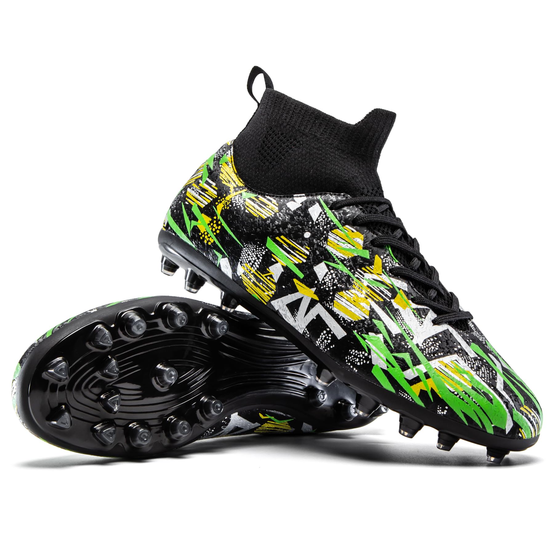 Unisex Adult Soccer Cleats High-Top Soccer Shoes for Outdoor Training Matches Football Cleats for Youth - 3