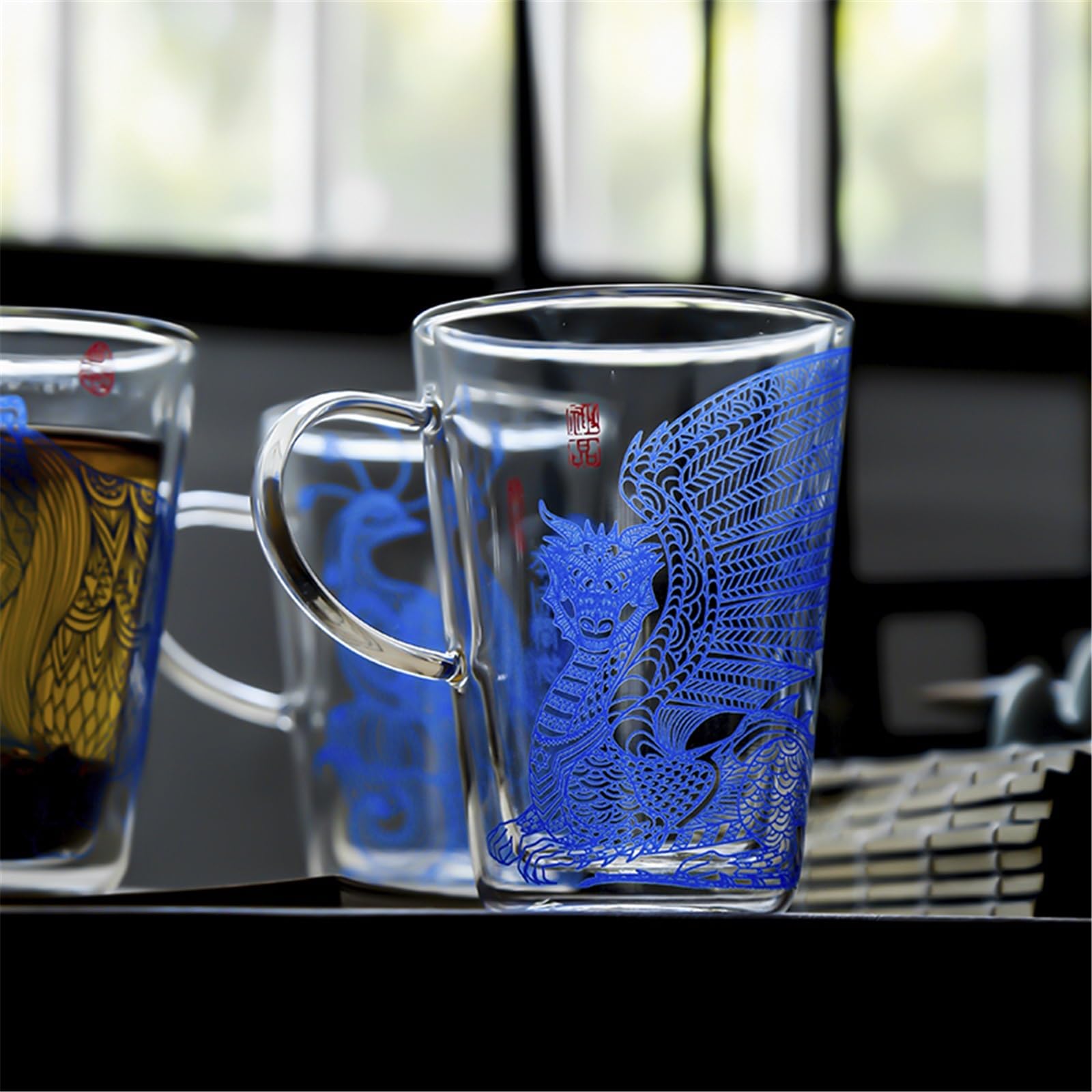 Verre Tasses à expresso transparentes avec poignée, 280 ml Restaurant
