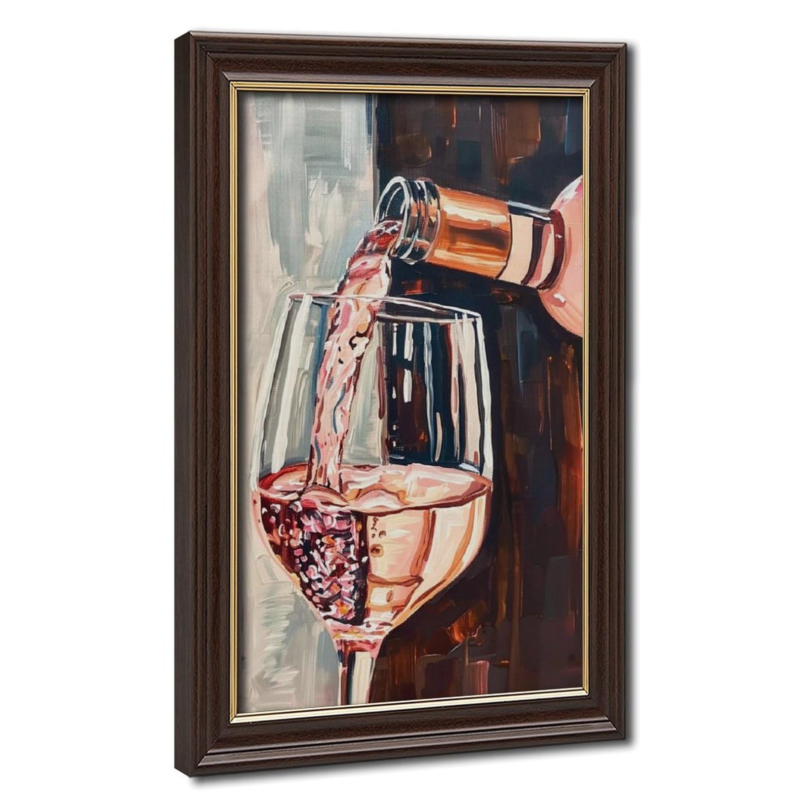 Pyberon Mokume Gane Frame-Style Pouring Wine Canvas Poster For Bedroom Decor Gift