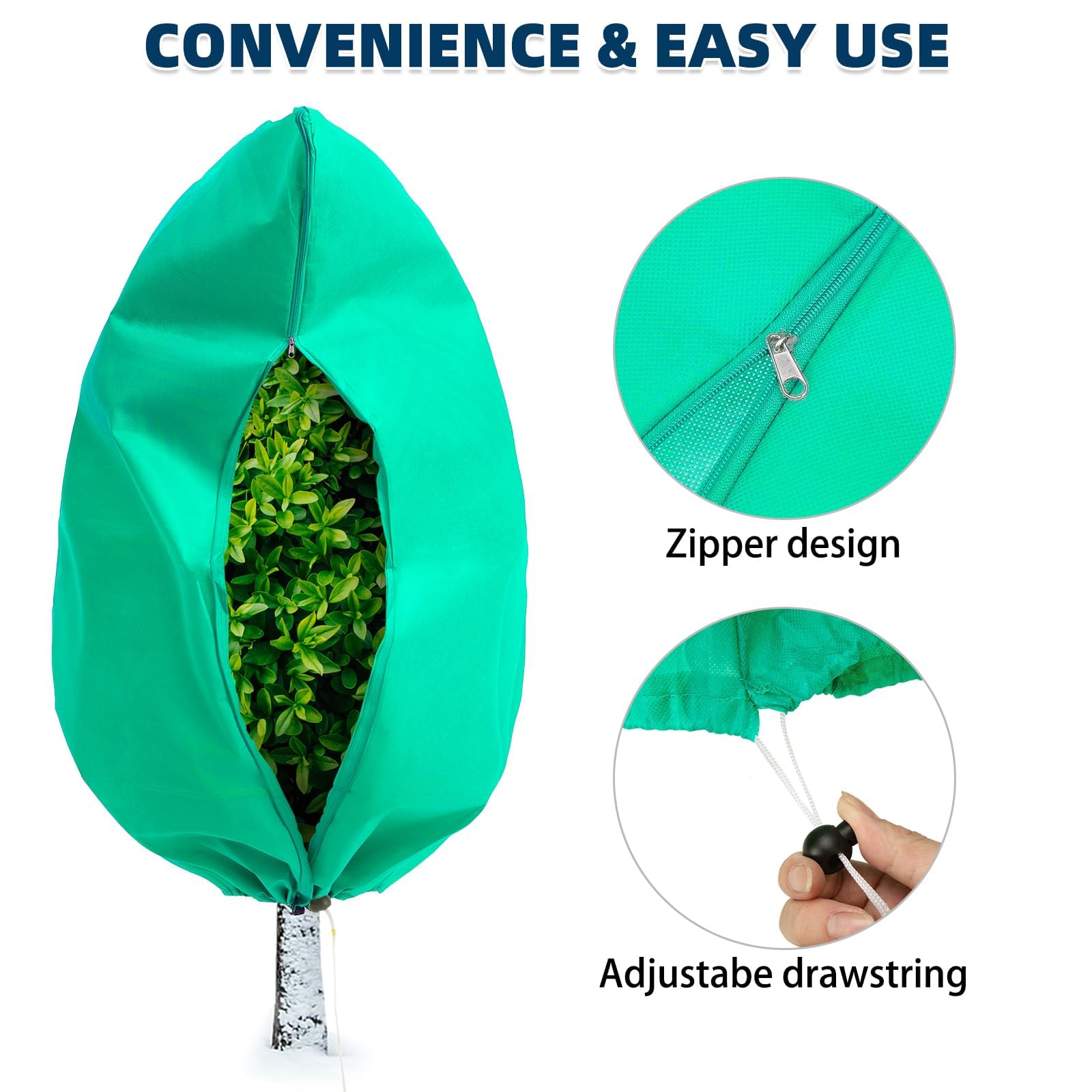 Homimp Protección contra heladas para plantas, paquete de 4 cubiertas con cordón para plantas (23.6 x 31.5 pulgadas), bolsas cálidas de protección para plantas para invierno, heladas, clima frío,