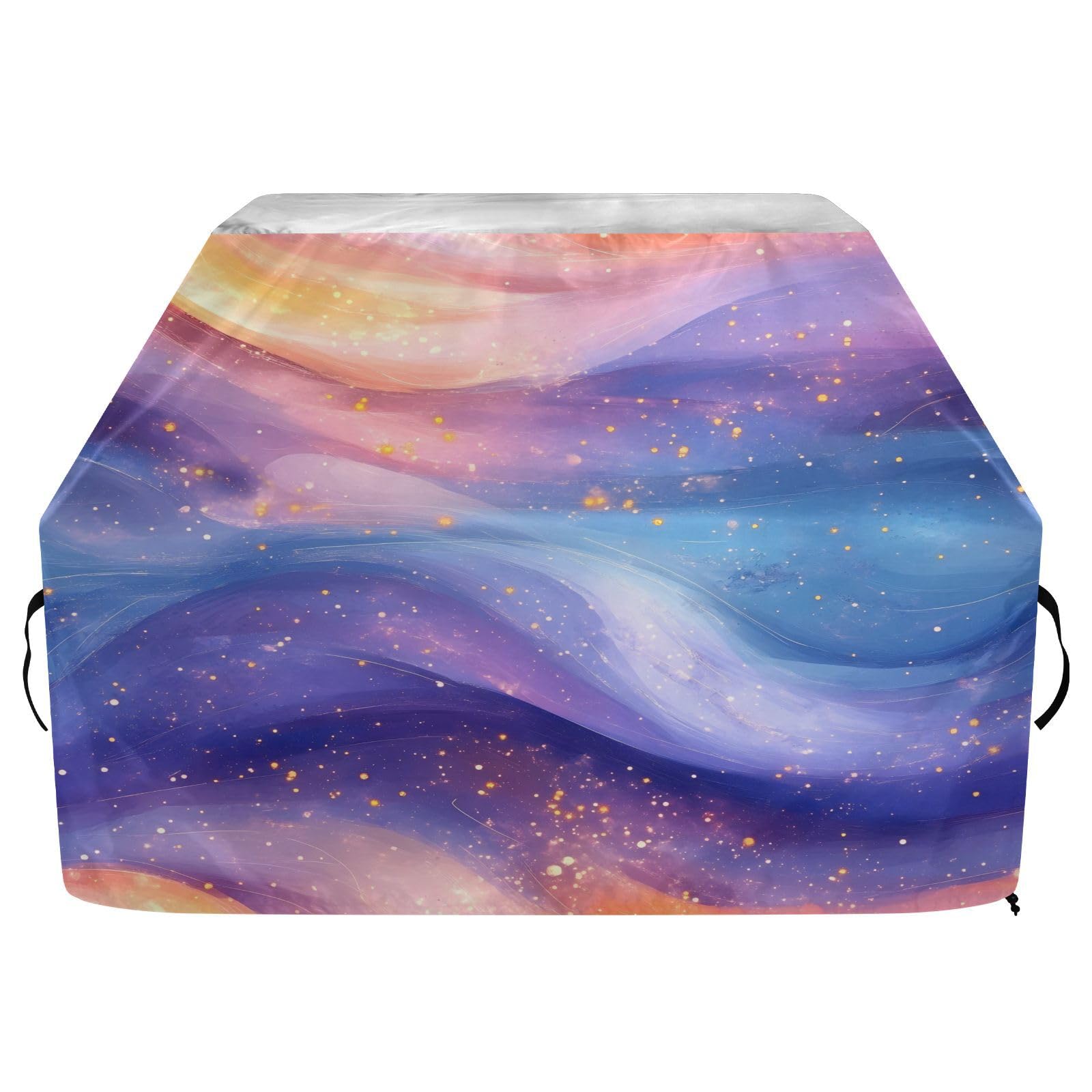 Funda para barbacoa de 65 pulgadas, resistente a la decoloración y a los rayos UV, para barbacoa al aire libre, color azul melocotón, morado