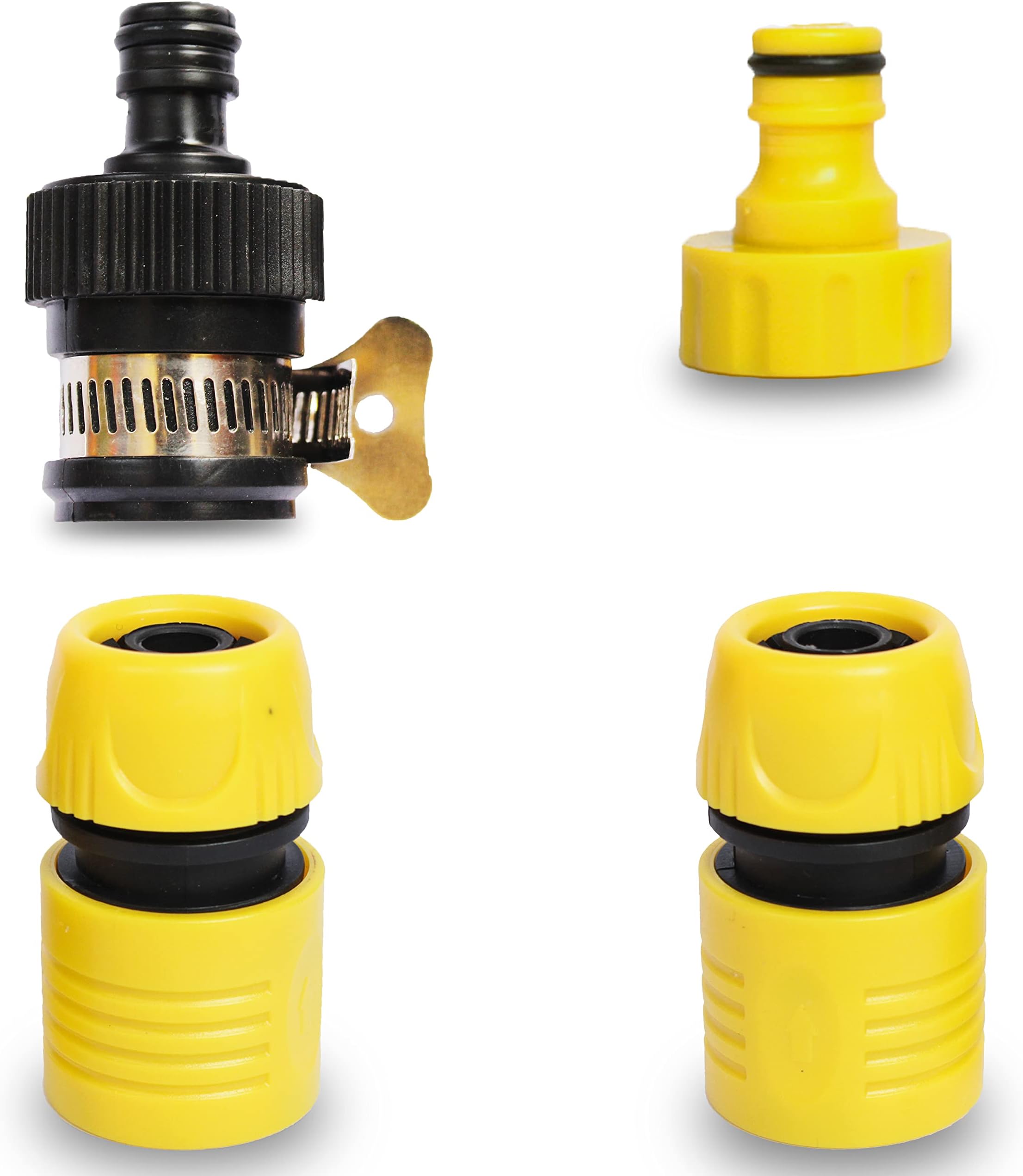 VMTC Tap Connector Kit 1/2": Quick Connector Pair, Tap Adapter for Gardening & High-Pressure Car Washers (Compatible With Karchre, Bosch, Black & Decker, Hübertt, and More)