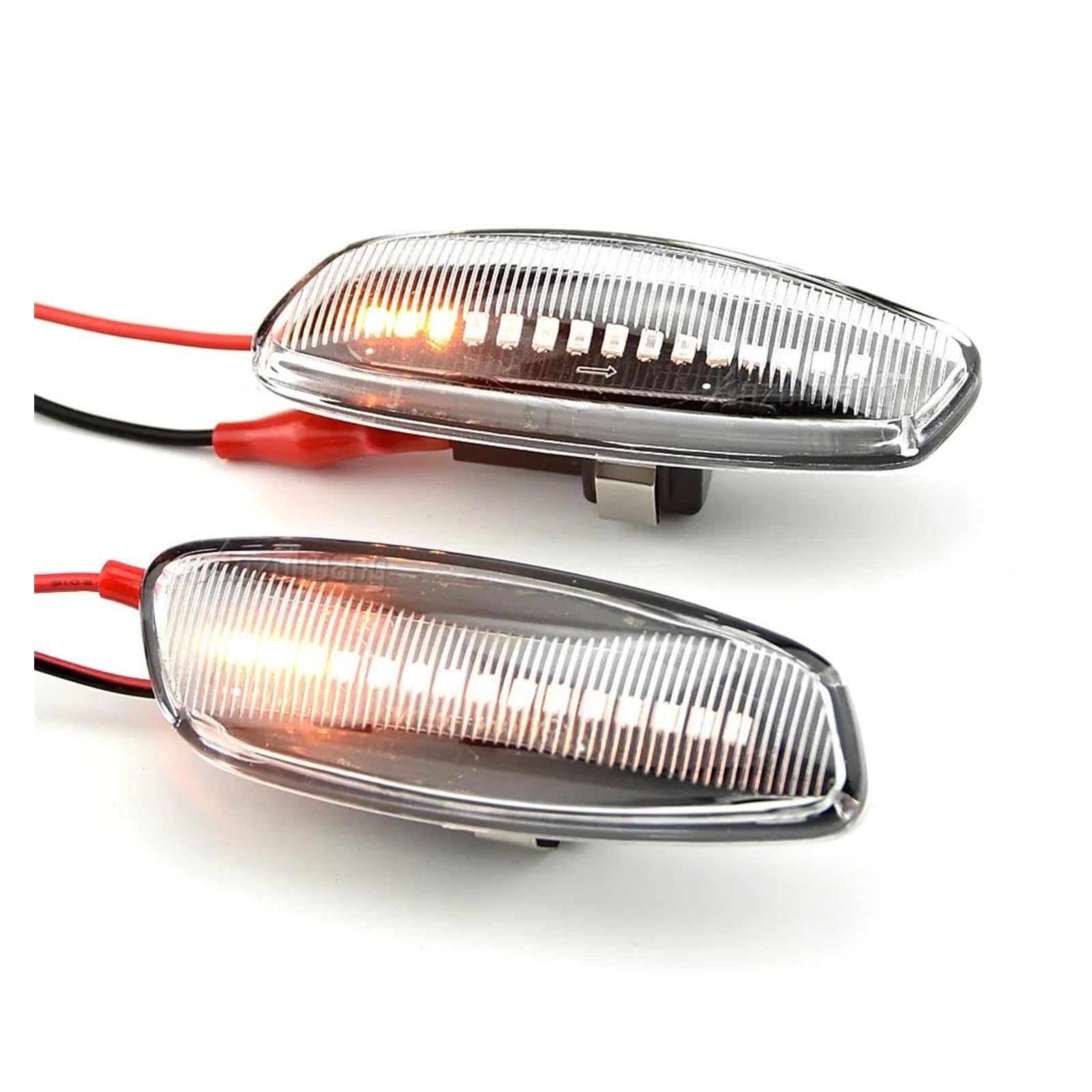 Mirror Indicator Light Feu De Position Latéral Pour Peugeot 207 308 3008 5008, Clignotant Dynamique LED Lampe Garde-boue Clignotant De Rétroviseur(Crystal)