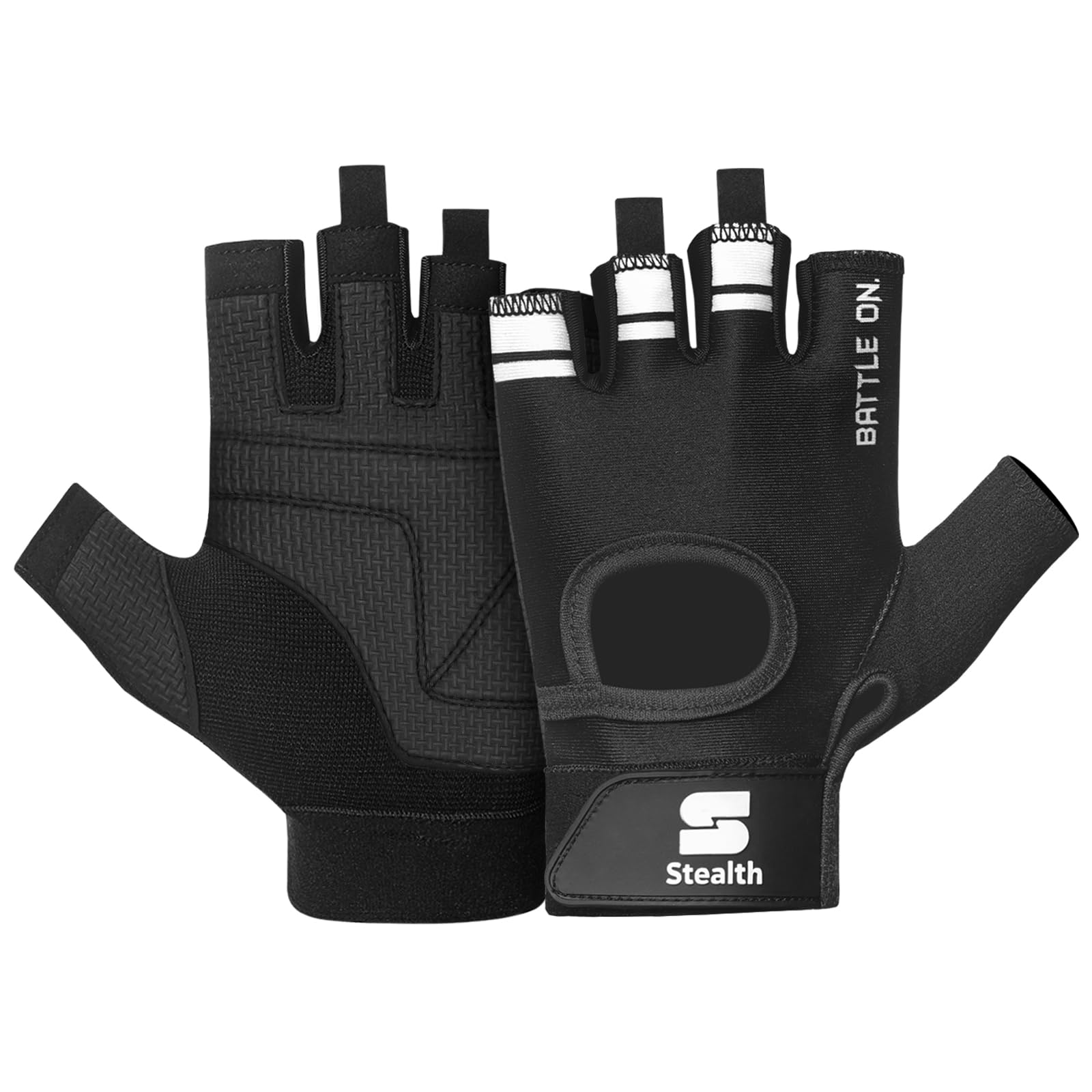 Stealth Sports Fingerless Workout Gloves – Padded, Anti-Slip Weight Lifting Gloves for Men and Women – Breathable Gym Gloves for Cycling, Fitness, Rowing, and Training - X1
