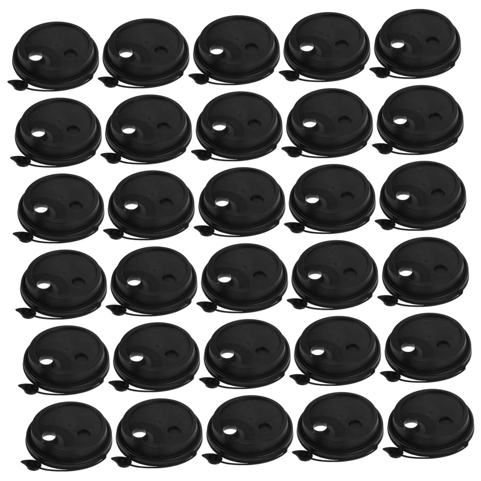 PartyKindom 100Pcs Leak Plastic Cup Lids for Beverage Cups Sealed Coffee Juice Covers for Home Kitchen Drinkware