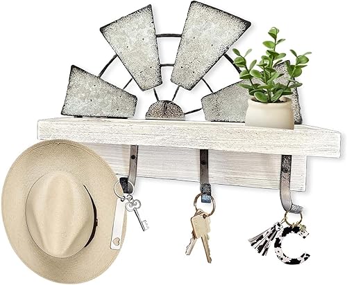 Miniatura 8 de Rooty Heart Organizador de llaves para el hogar, estante para llaves y correo, decoración rústica de granja, organizador de gancho para llaves,