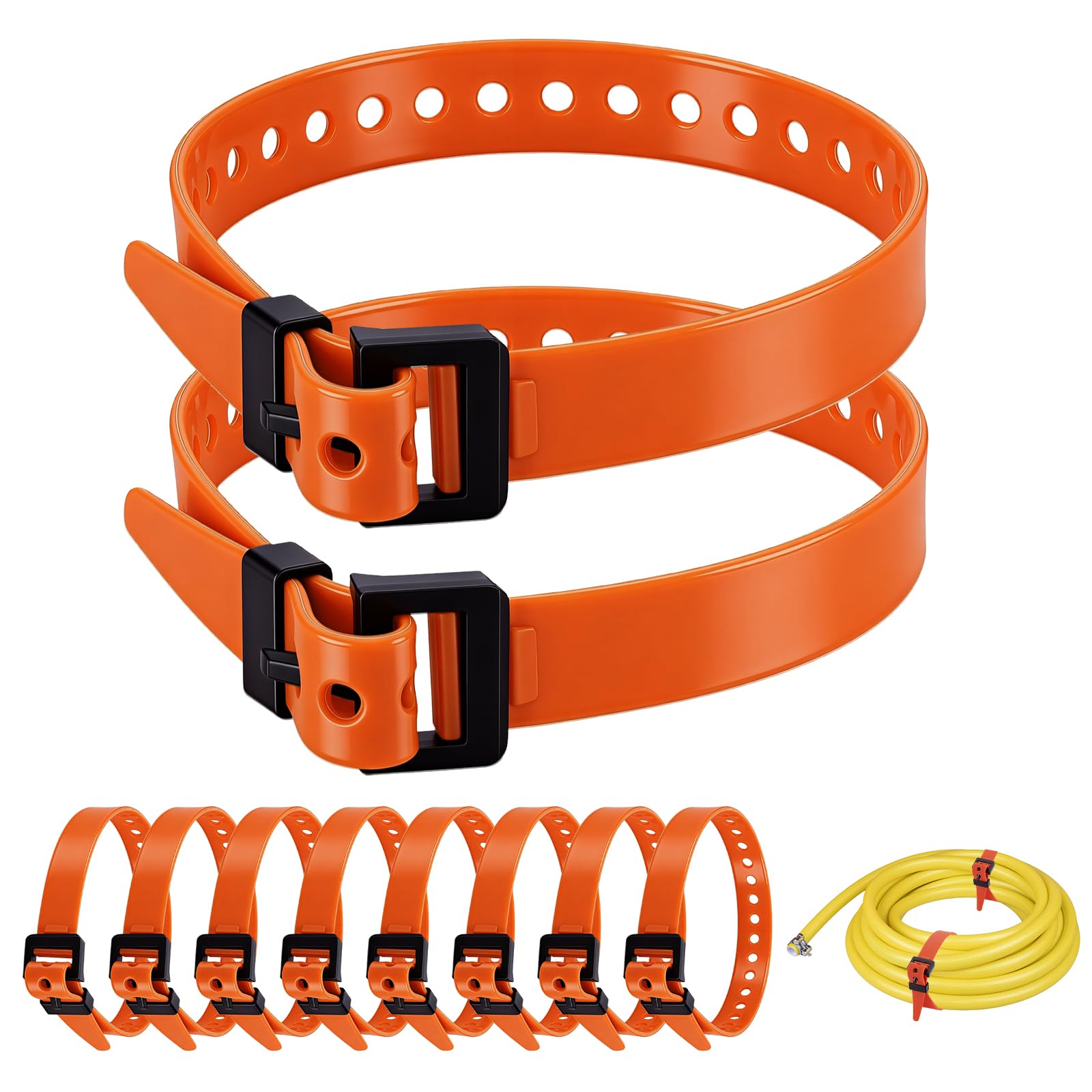 Peacoblue 10er-Pack Wiederverwendbare, sichere Spanngurte – Hochleistungs-Gummibänder zur Ausrüstungsorganisation, 25" elastische Befestigungsriemen für Camping, Fahrräder, Gartenschläuche, Kabel | 10 Stück elastische Befestigungsriemen 63cm, Für Camping,