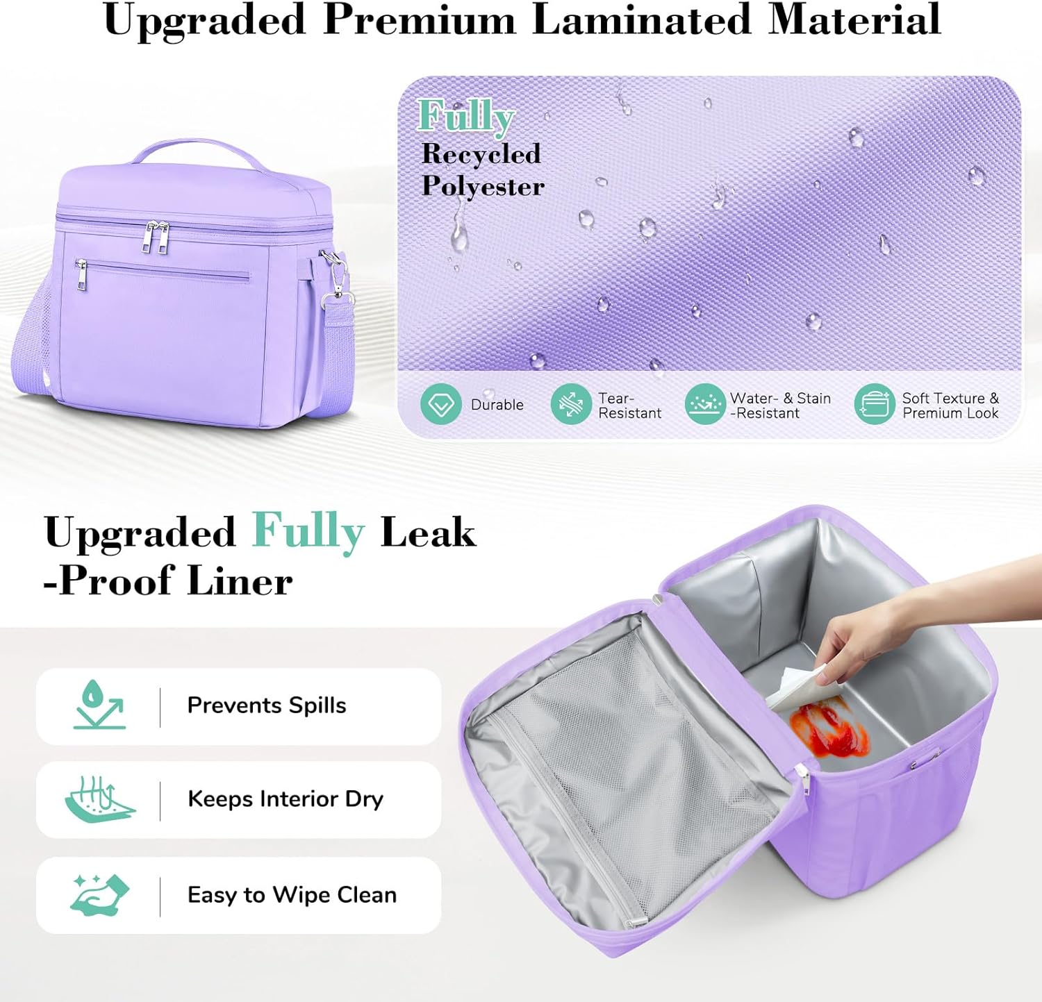 DALINDA Lunch Bag Cooler Bag Lunch Box for Women Men, Insulated Leak Proof Lunchbox Lightweight for Picnic,Grocery,Beach,Camping,Travel,Work - Image 5