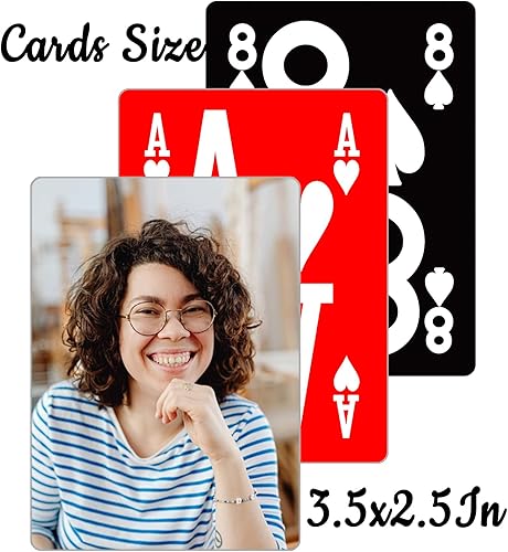 Miniatura 2 de ooelyy Naipes personalizados Elite de baja visión, cartas de impresión grande personalizadas, fondo rojo y negro que hace que sea fácil de leer las
