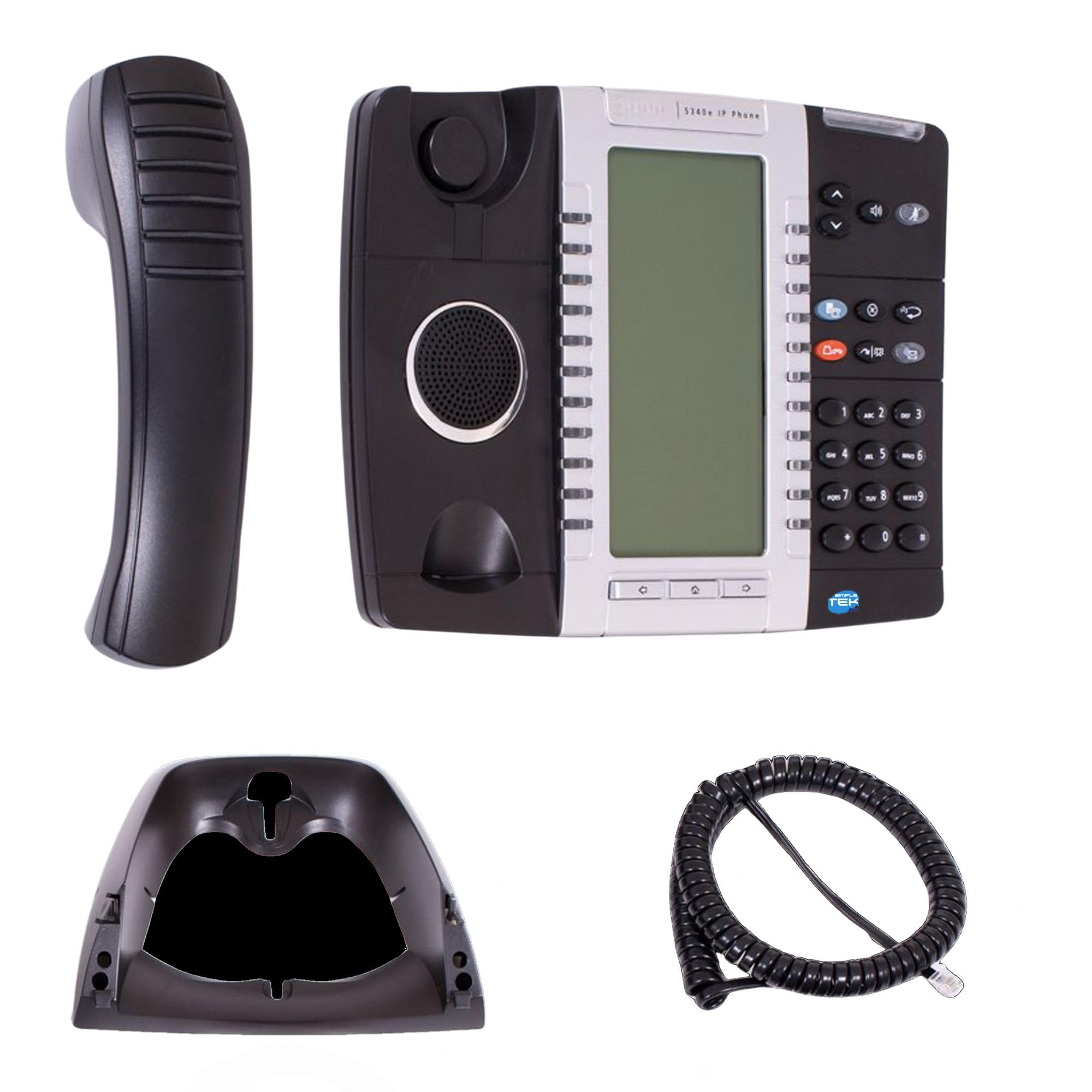 SIMPLETEK - Telefon VoIP PoE - 5340 IP Phone | podświetlany wyświetlacz, zestaw słuchawkowy i zestaw głośnomówiący w zestawie (odnowiony)