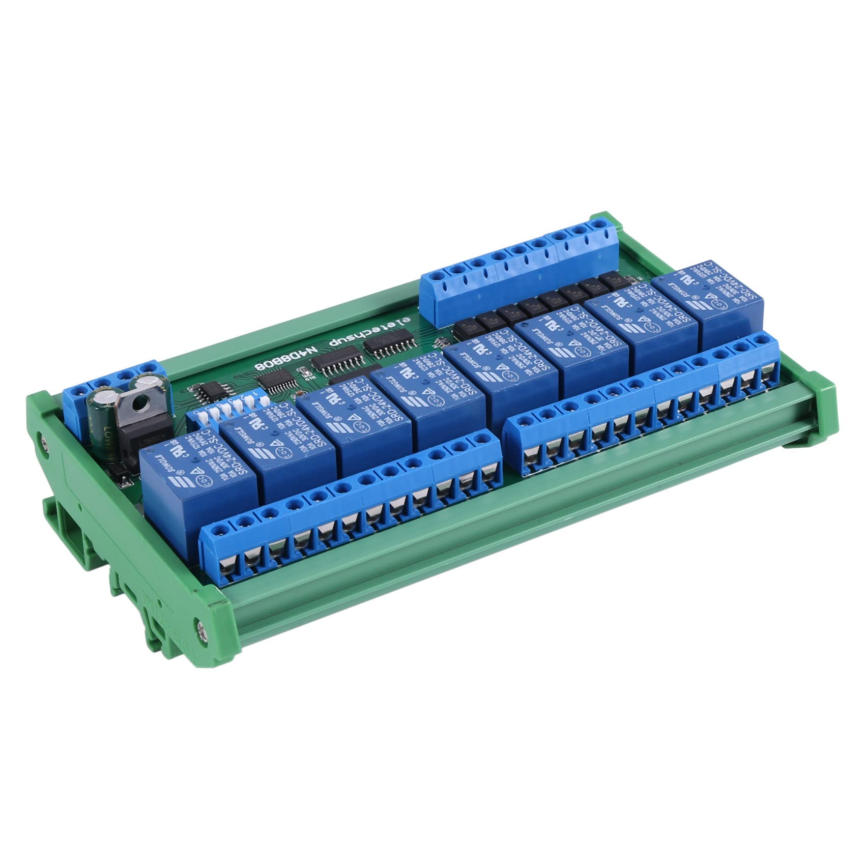 XIAOJUN DC 24V 8 RS485 Relay Board Modbus RTU UART Control Switch DIN35 Rail Box pour Automation Control