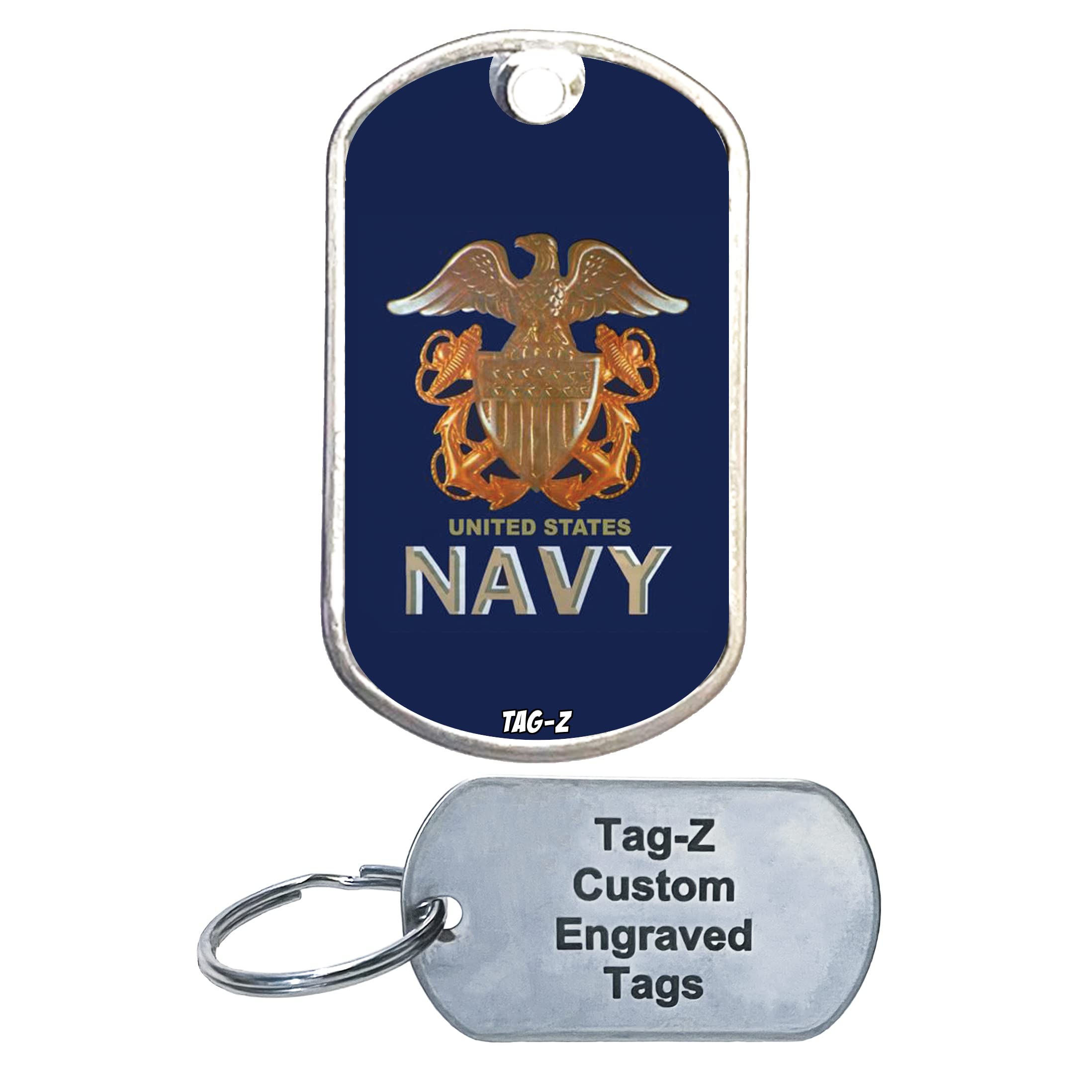 Tag-Z Custom Engraved Pet Tag - Navy Logo - Dog Tag - Wag-Z