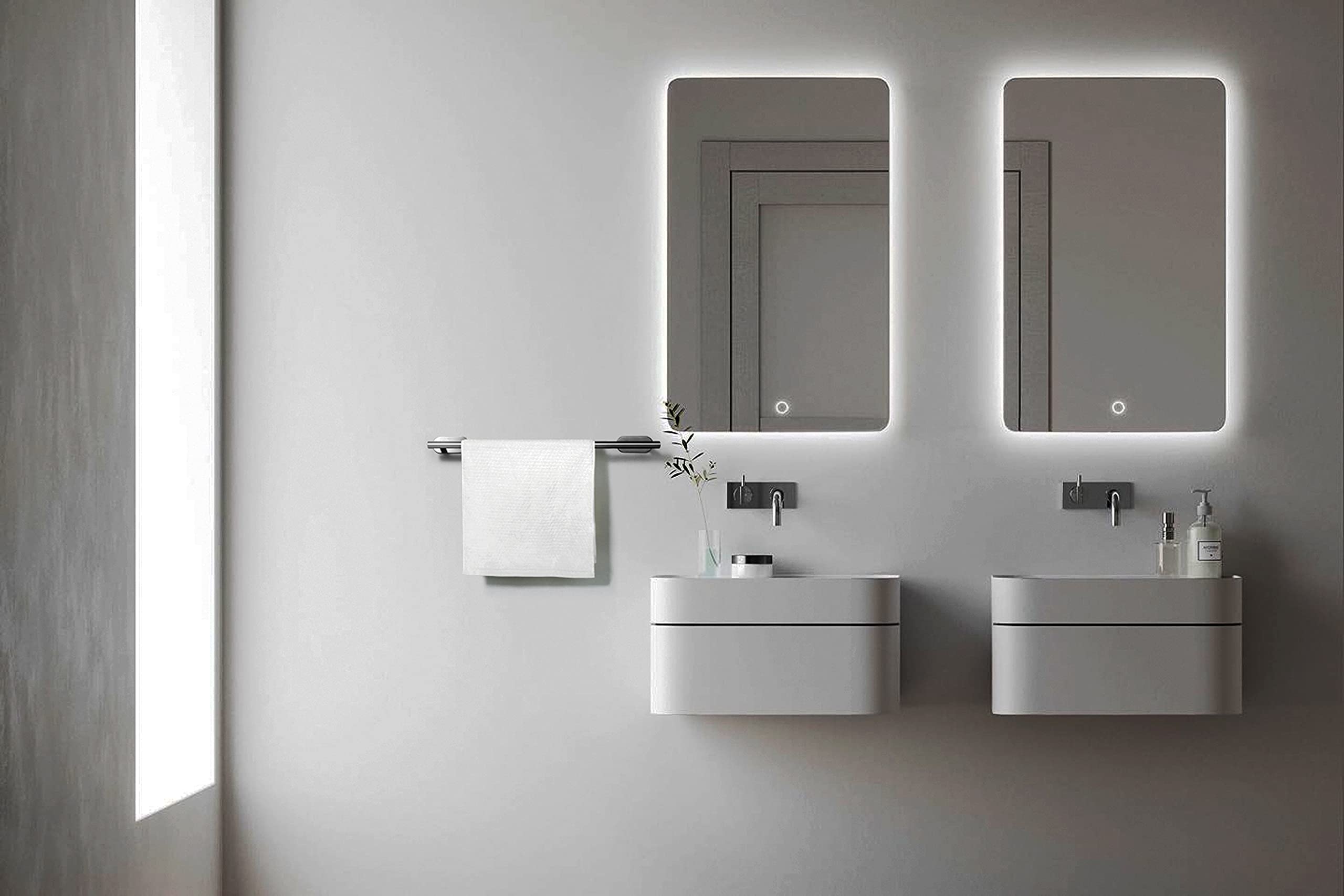 Toallero Sin Taladrar - Soporte para Gancho de Baño Toalla Anillo Pared para Pegar (Acero Inoxidable (Cepillado))