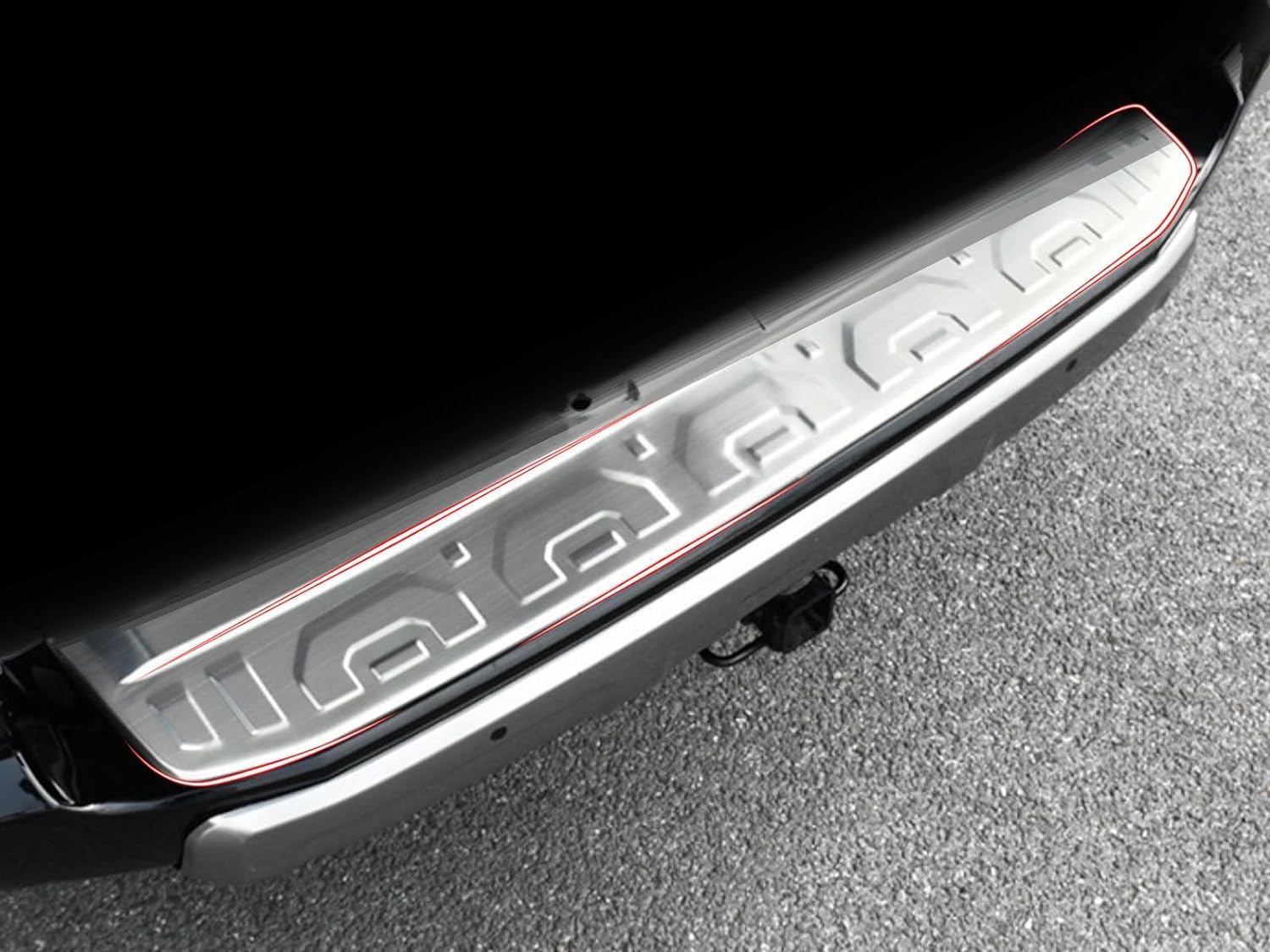 Chrome Rear Bumpe protector Accesories for Toyota 4runner 2024 2023, Stainless Steel Trunk Sill Trim Plates Cargo Door Entry Guard 2010-2024 (Silver)