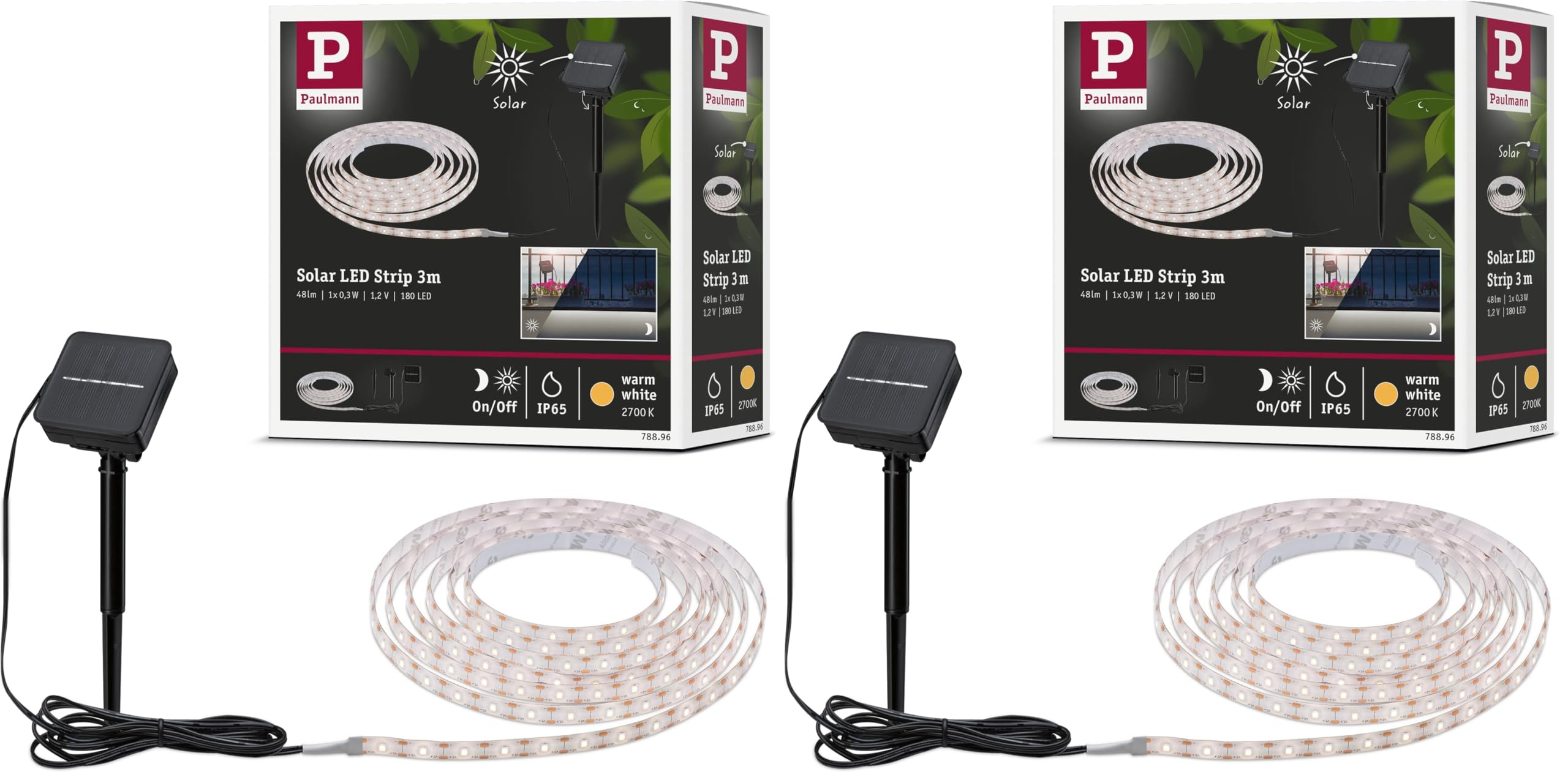 Ruban LED solaire capteur crépusculaire | Allumage automatique jardin Paulmann