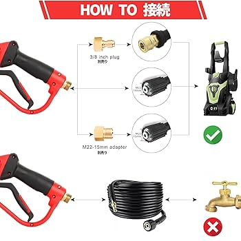 Amazon | 高圧洗浄機ガン 5000PSI トリガーガン 3段調整可能