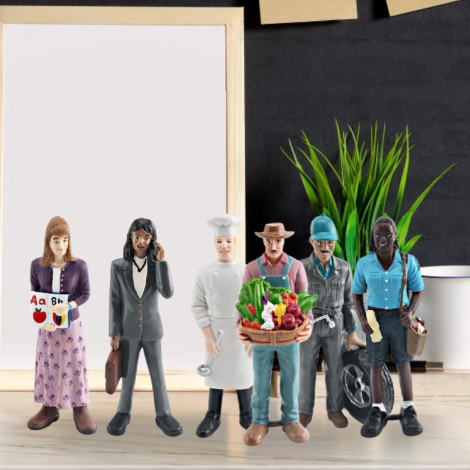 kowaku 6Pcs Professional Character Models Figures Diorama People for DIY Scene Decor Photography Prop Dioramas Decor Painted Crafts, Style A