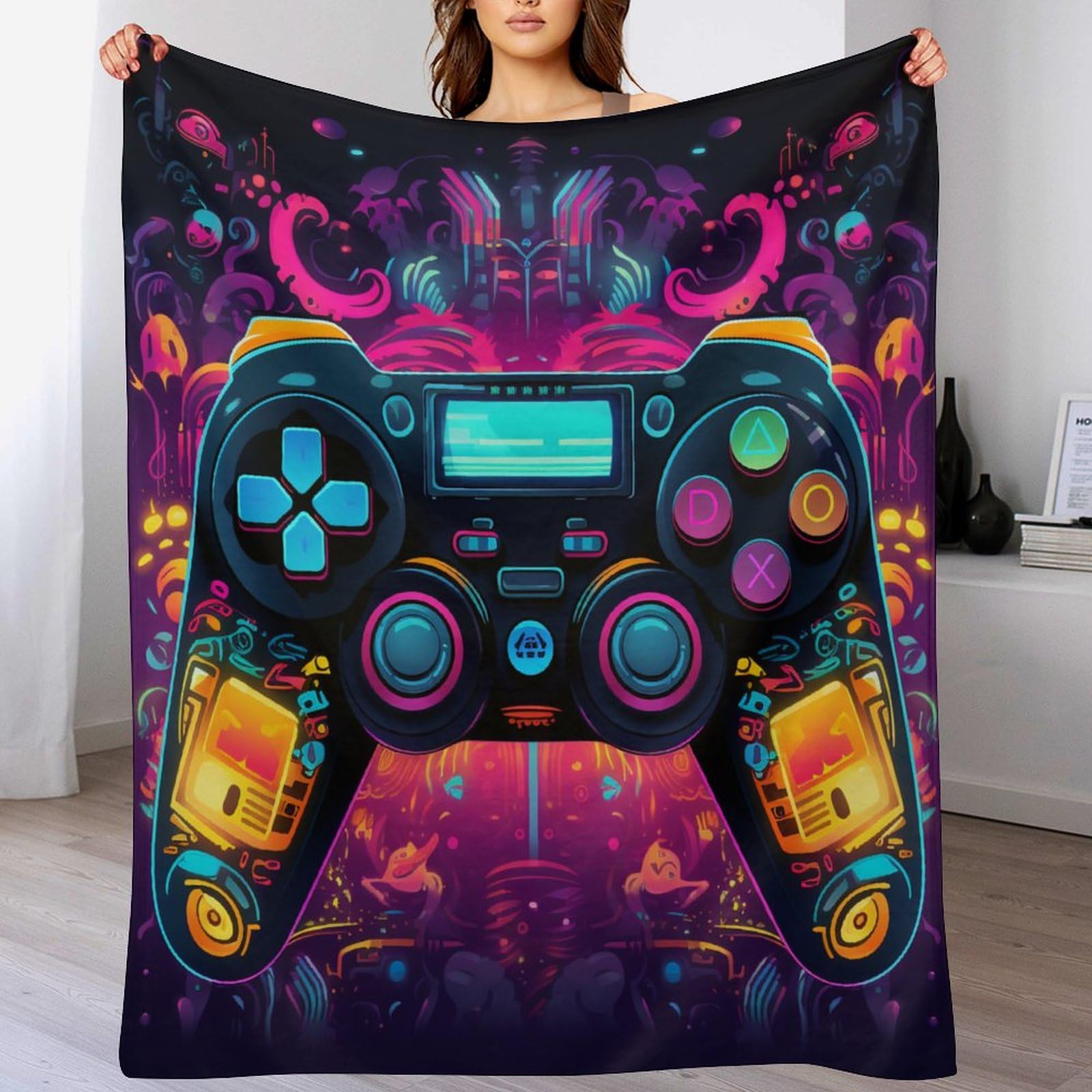 Couverture polaire gamer 180x200 pour des soirées gaming cocooning sur le canapé