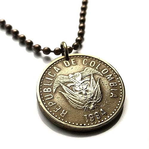 2007 Colombia 100 Pesos coin pendant Colombian flags Andean condor Bogota Medellin Cali Barranquilla Cartagena Antioquia Valle del Cauca Cúcuta disponible en Yaxa Colombia