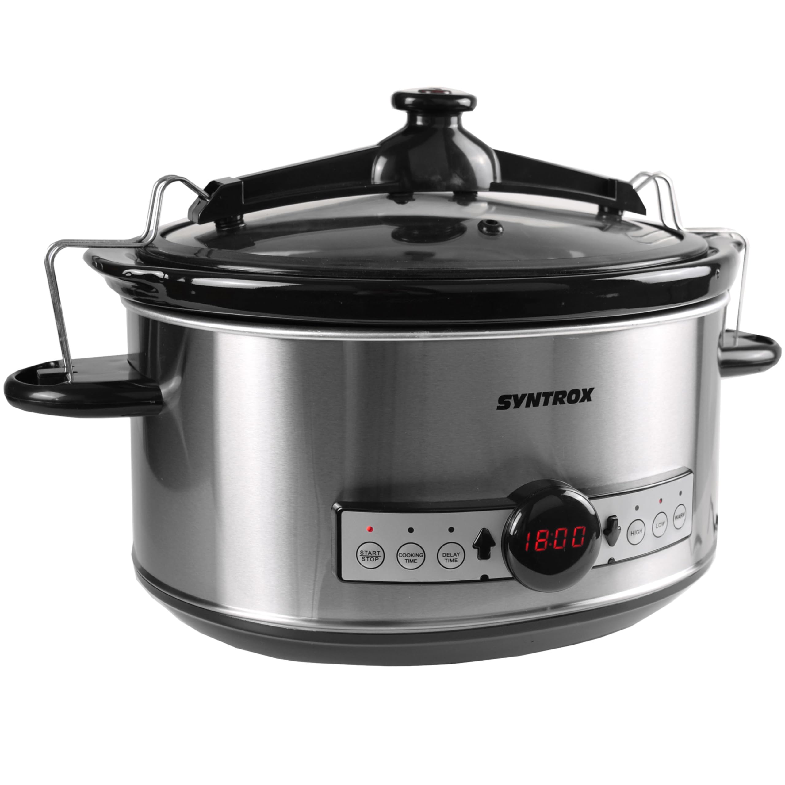 Syntrox Germany 6,5 l Slow Cooker | Schmortopf | Schongarer | Multikocher Stosax, Keramikinnentopf, Warmhaltefunktion, mit Timer, küchenzubehör, Multifunktionaler Küchenhelfer