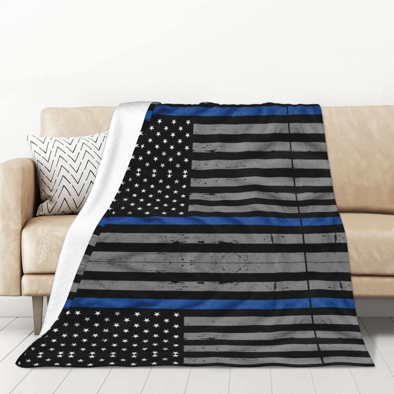 Couverture en flanelle chaude plaid lit et canapé motif USA 127x178