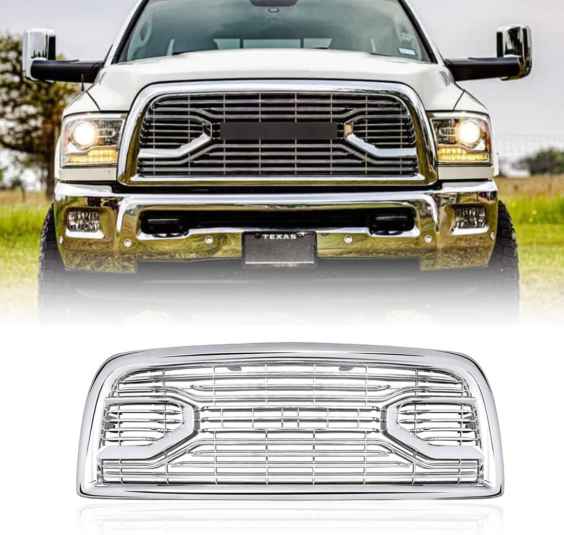 Front Grille Fits for 2013-2018 Dodge Ram 2500/3500 Big Horn Style Upper Bumper Grill (Chrome)