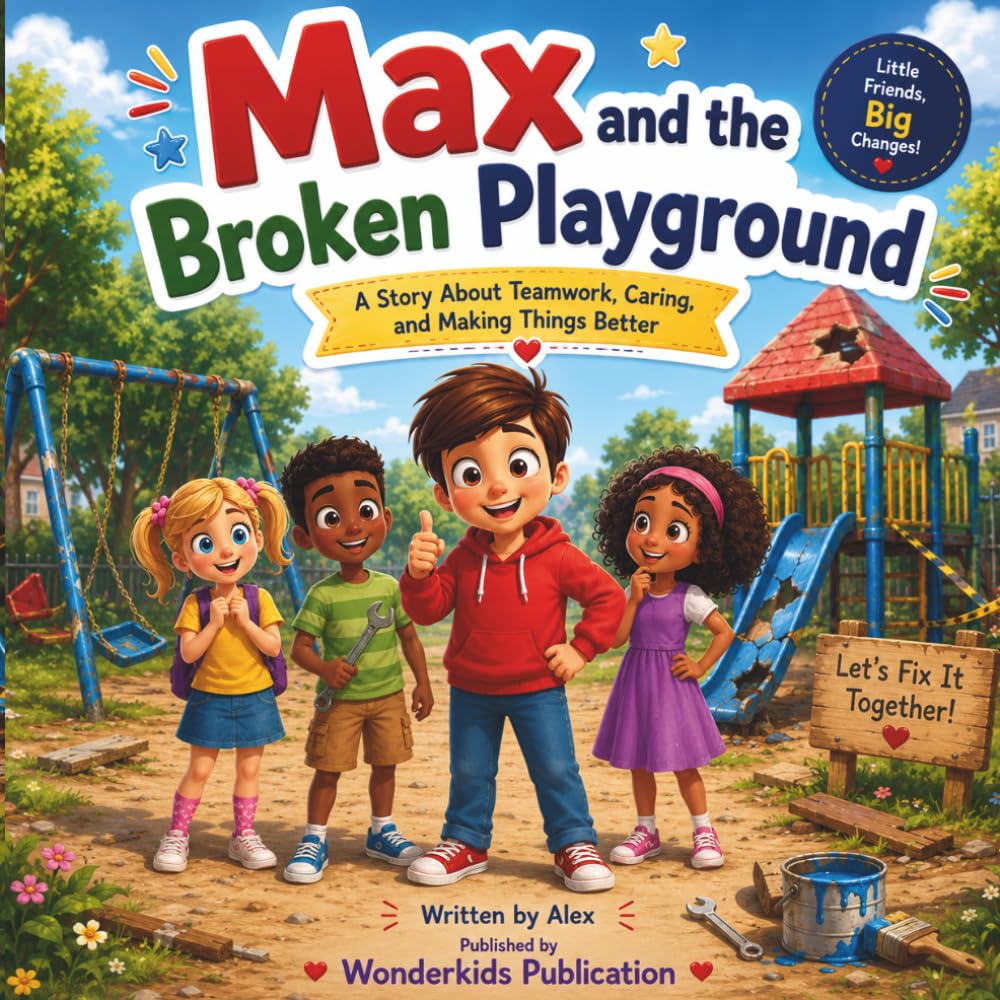 Max and the Broken Playground: A Fun Children’s Adventure About Teamwork, Friendship, Problem-Solving, and Never Giving Up