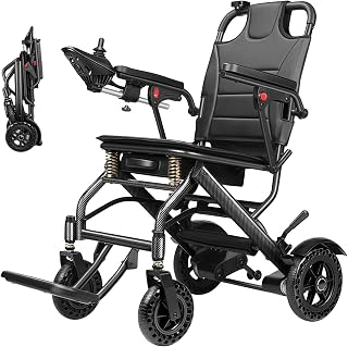 Electric Wheelchair for Adults and Seniors, Ultralight Aluminum Frame, 3 Second Fold, 420 lbs Capacity, All Terrain Travel, Friendly Mobility Scooter