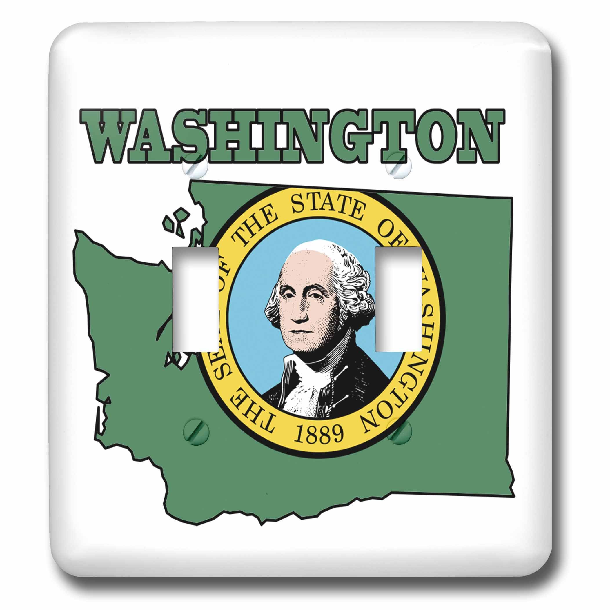 Placa de interruptor doble Washington con mapa para salón