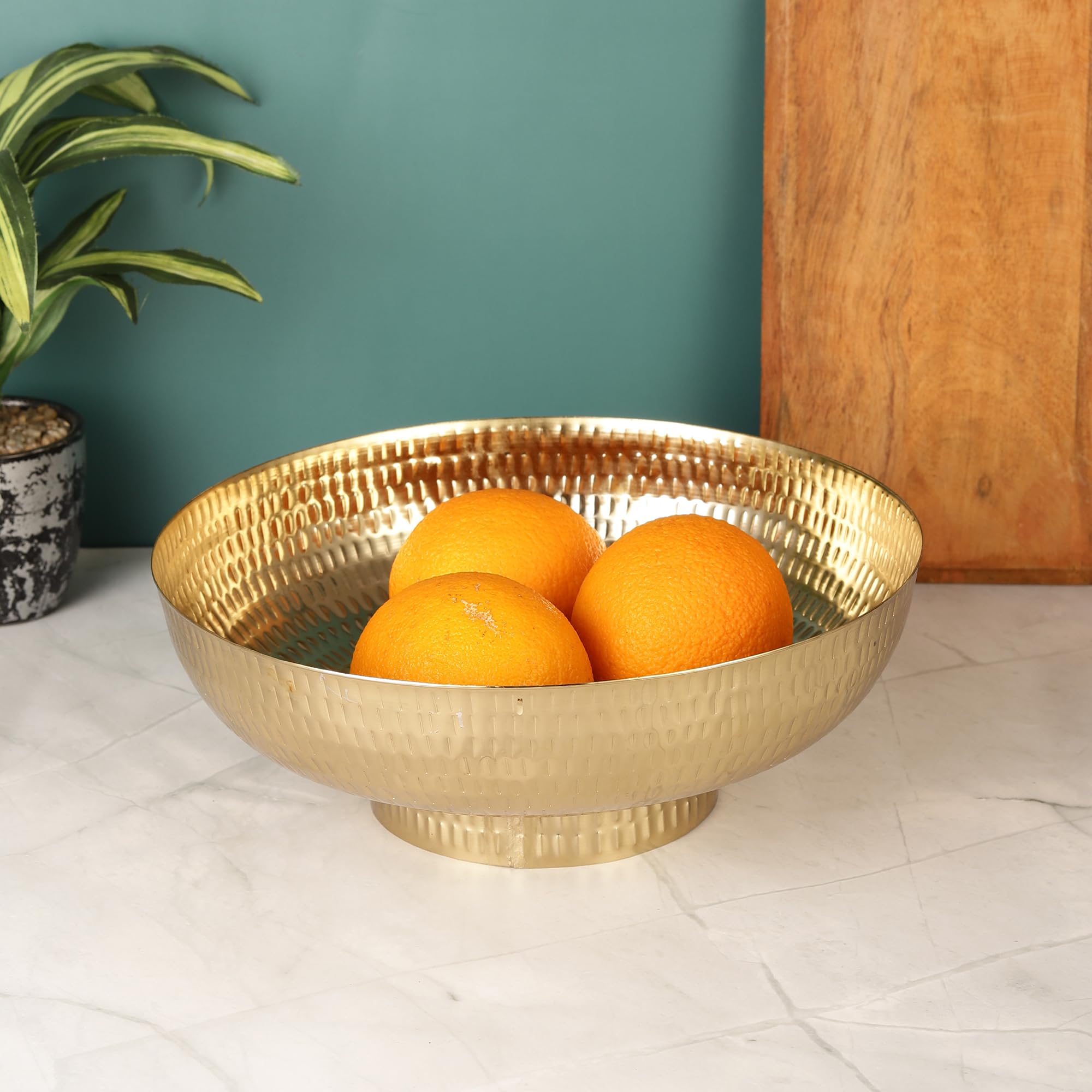 Modern Decorative Urli Bowl for Home Décor,Fruit Bowls for Table Centerpiece,Storage Bowls Holder for Kitchen Counter,Home Decor, Table Centerpiece - 10 Inches - Gold