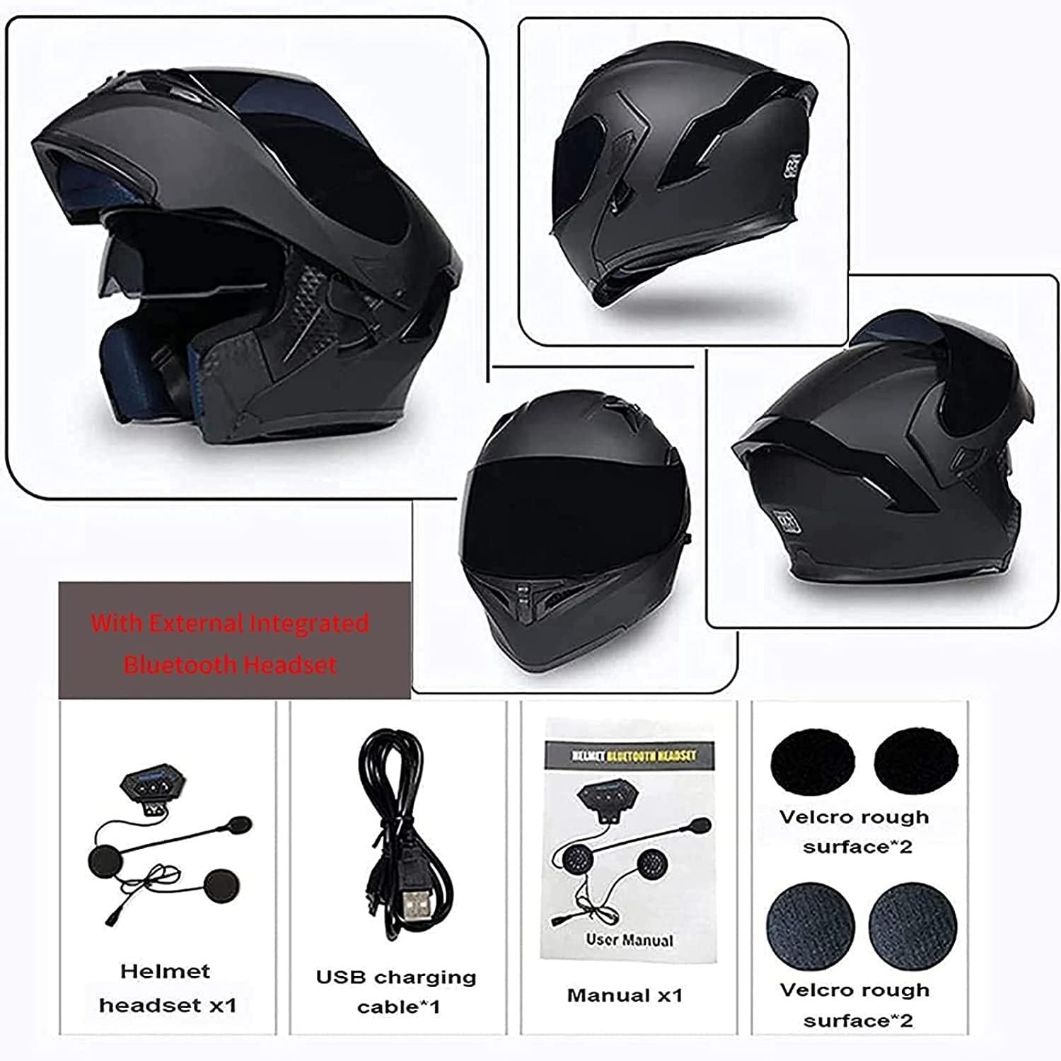 Casco Moto Bluetooth Integrale - Intercom Fino A 150m Con Doppia Visiera - Foto 7