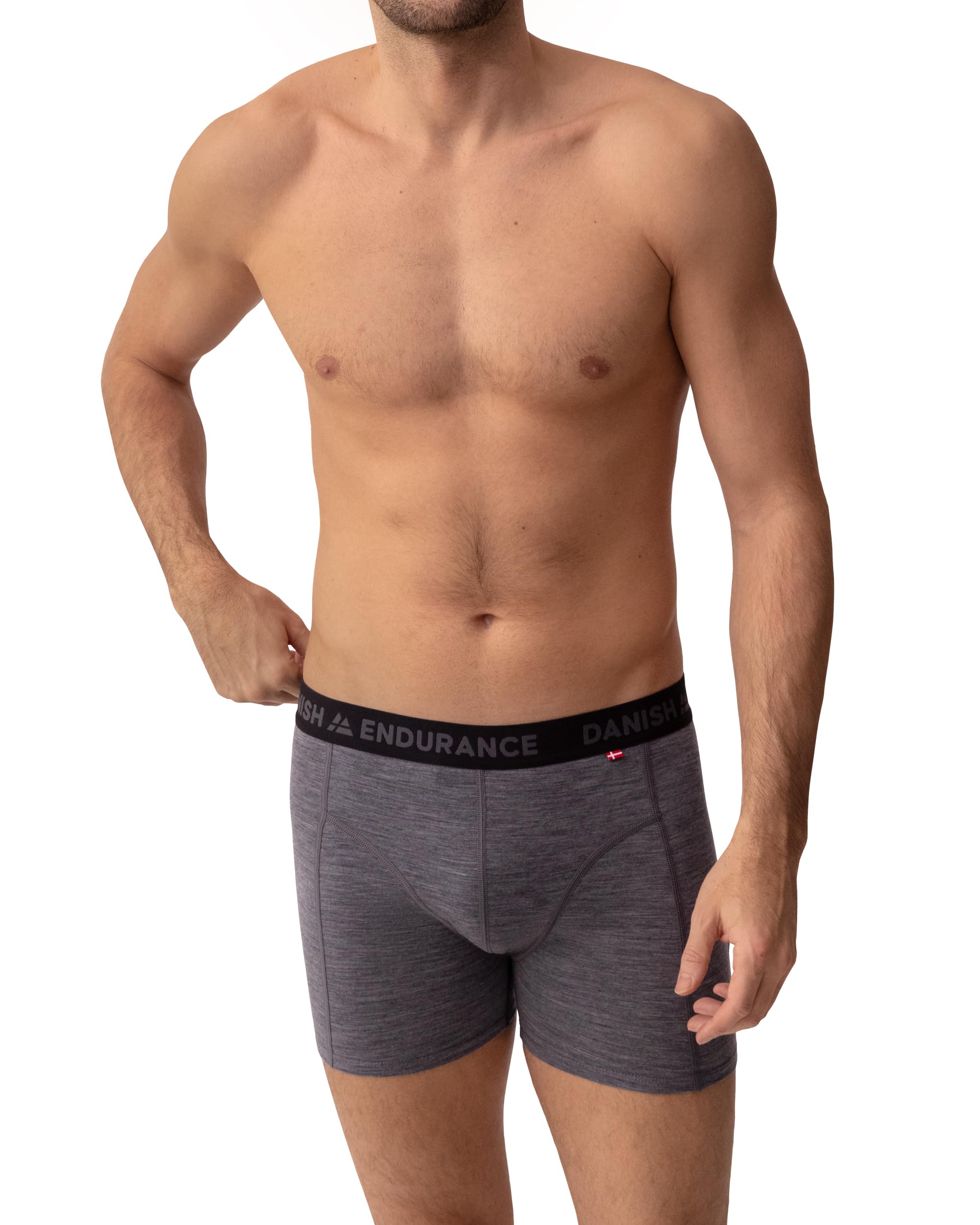 DANISH ENDURANCE Merino Boxershorts Herren (1er Pack), Merino Unterwäsche Herren, Sport & Outdoor, Geruchsfreie Unterhosen Männer, Schweißableitend & Atmungsaktiv
