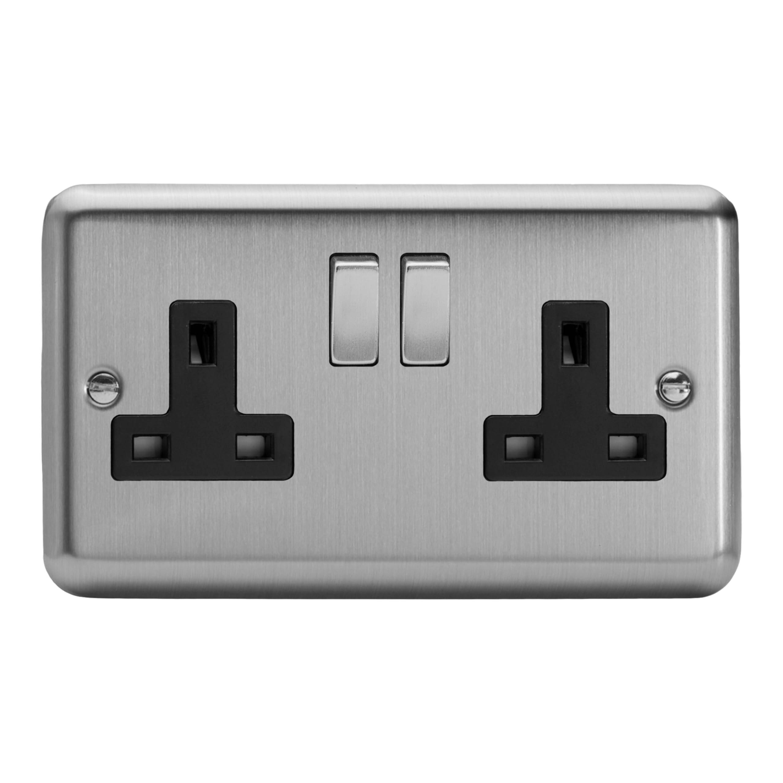 Varilight XS5DB 13A Switched Socket Black 2-Gang