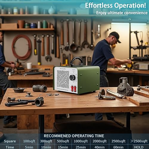 Miniatura 5 de Generador de 120,000 mgh 0zone Máquina de ozono de alta capacidad y purificador de aire de iones negativos para el hogar, automóvil, eliminación de