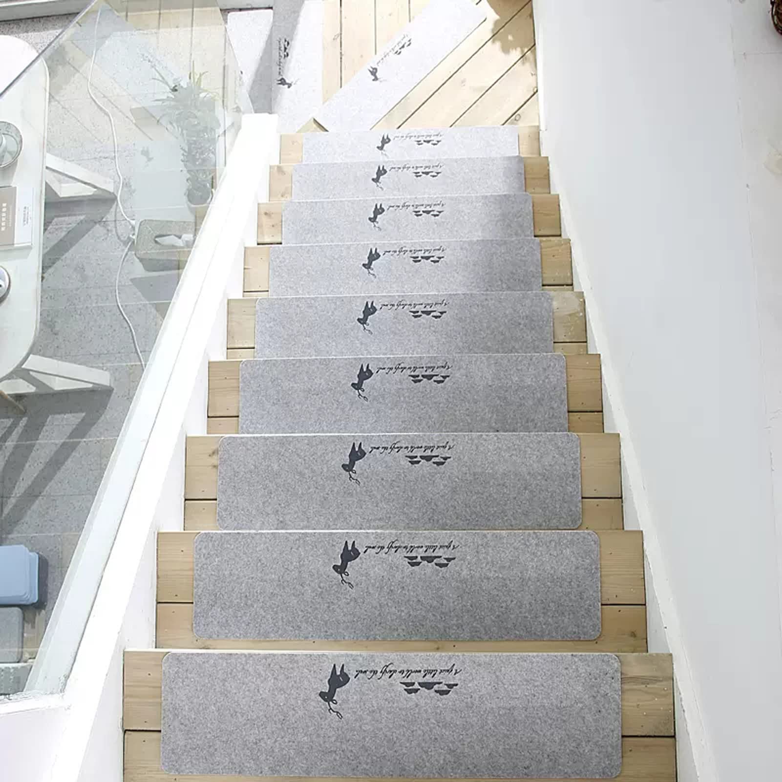 YTBHSHXZ stair treads， Non-Skid Indoor Runner Floor Mat Stair for Kids Elders and Pets(5,10PCS)