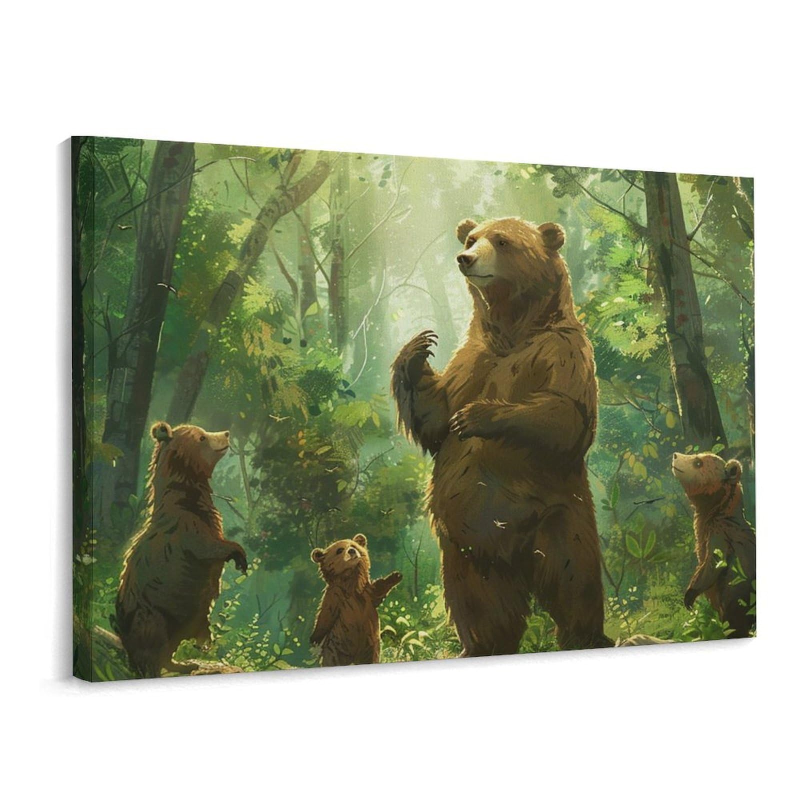 MXDLKSWPOH Canvas Wall Art for Living Room Prints Aesthetic Poster Canvas Paintings Prints Bears Pictures ArtWork Office Wall Decor Modern Abstract Wall Art for Bedroom Home Decor 30x40 Cm