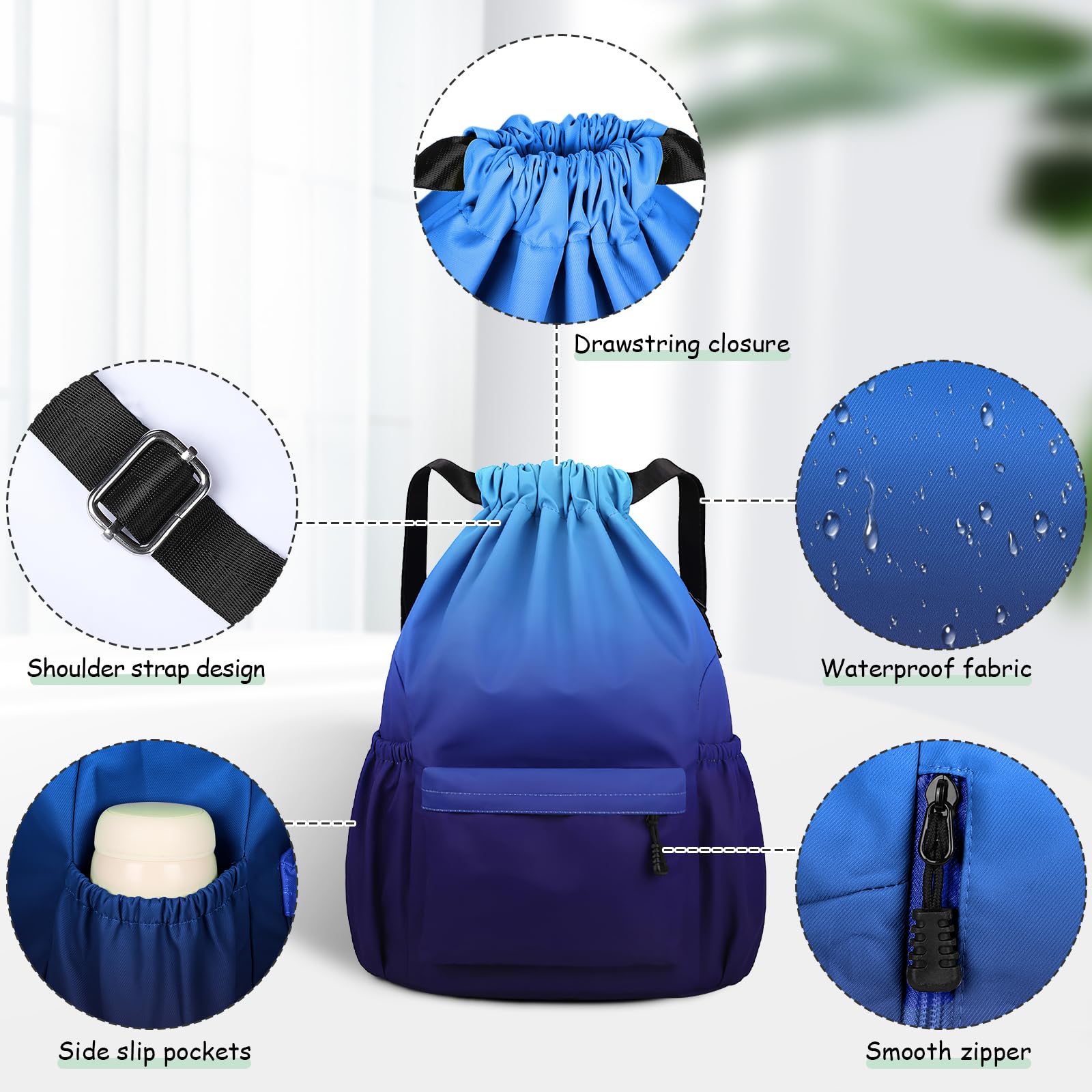 Fadeeg Sacca Sportiva,Unisex Sacchetto Sportivo Borsa Con Coulisse Sacca Palestra Sacchetta Sportiva Per Bambini E Adulti