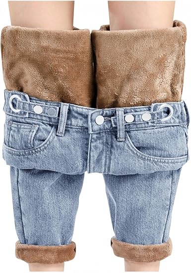Zebin Jeans termici da donna, a vita alta, skinny, in pile, foderati, in  denim, elasticizzati, con cuciture spesse, : Amazon.it: Abbigliamento