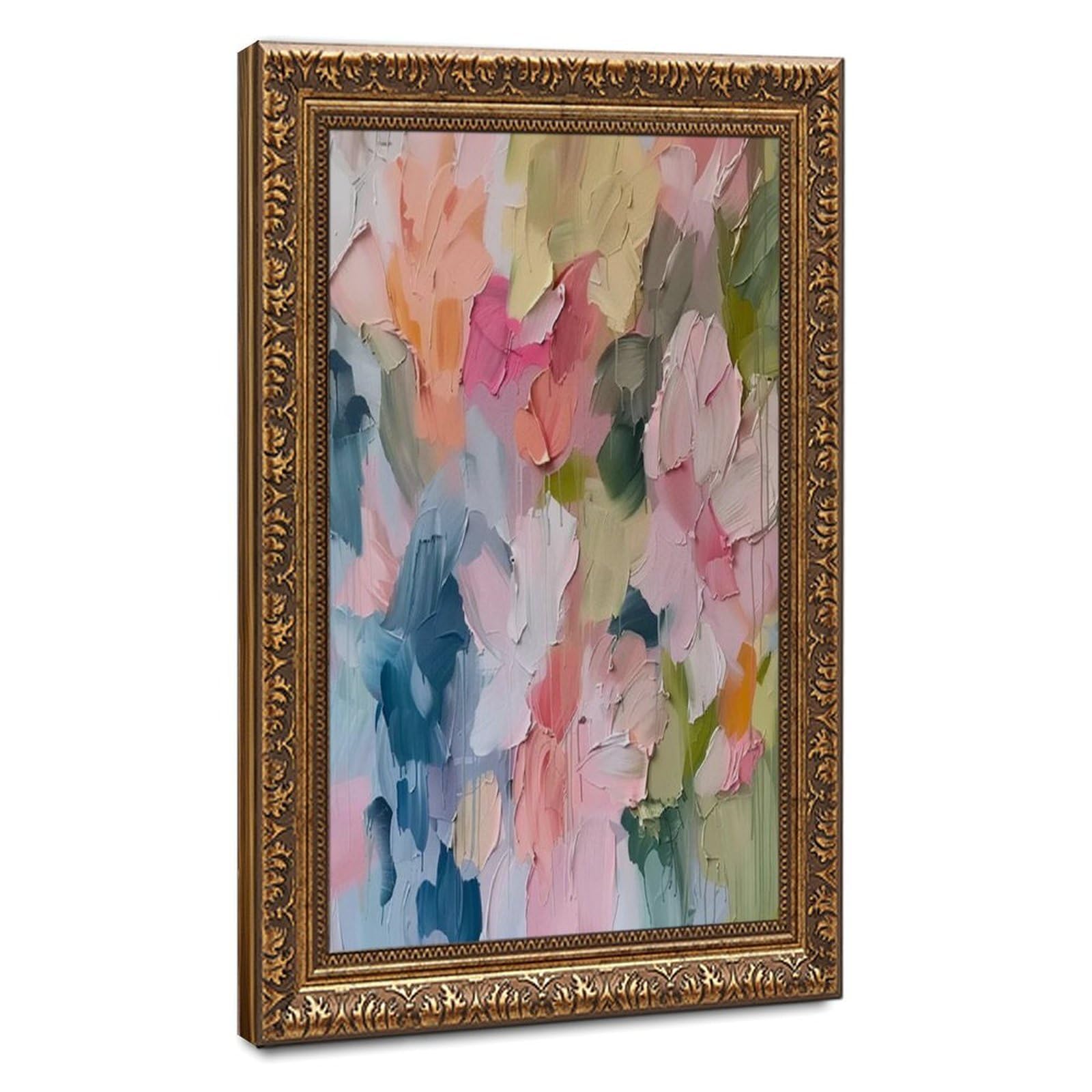 Bareronor Textured Floral Oil Painting Canvas Poster Bedroom Decor Landscape Office Room Decor Gift 24" L X 36" W