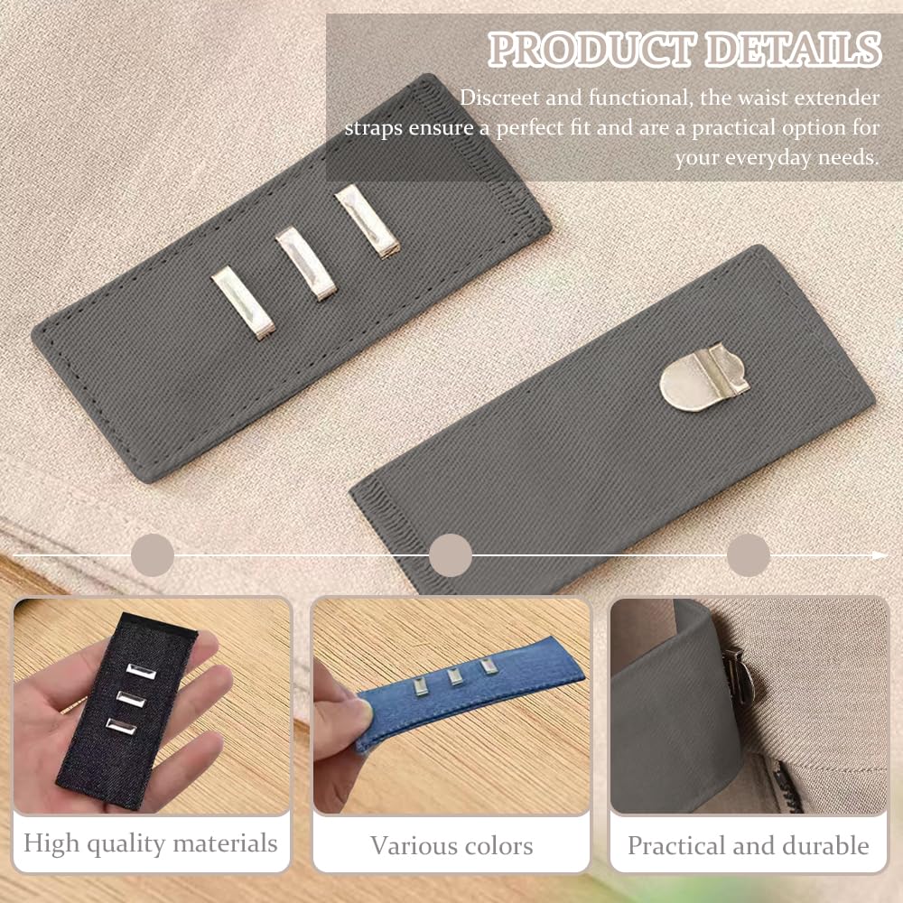 6 Piezas de Extensor de Botón Extensión de Cintura Gancho Ajustable con Gancho Elástico Extensión de Botón para Pantalones para Hombres y Mujeres Jeans Camisas Pantalones Falda