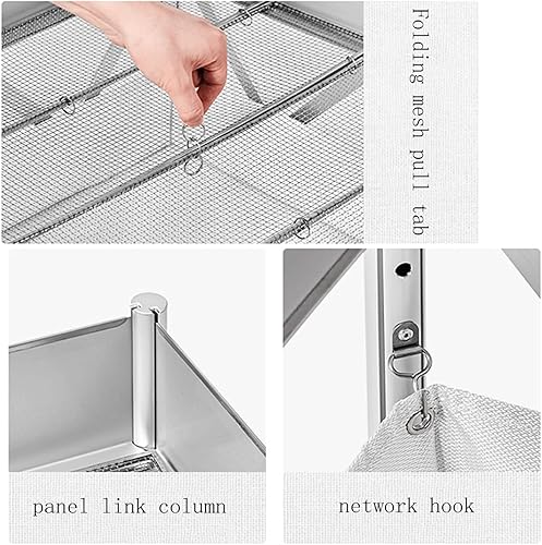 Miniatura 5 de Parrilla plegable para fogata, fogata para campamento, puerta de parrilla de acero inoxidable 304, parrilla portátil resistente con bolsa de