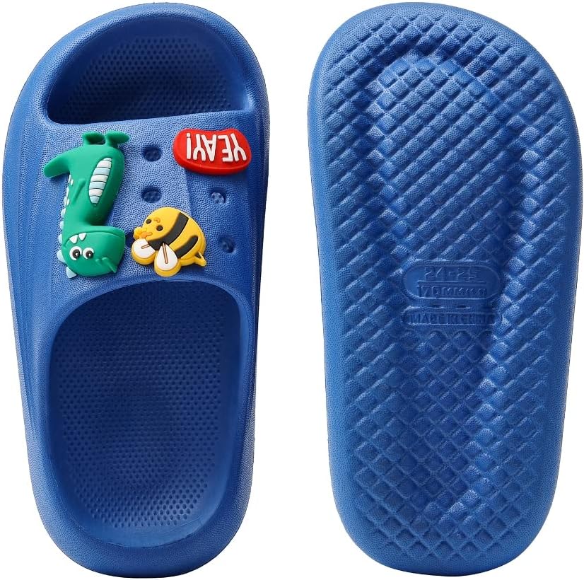 Miniatura 7 de LENEZEN Pantuflas para niños y niñas, cómodas, antideslizantes, con suela gruesa, para verano, playa, ducha, interiores y exteriores