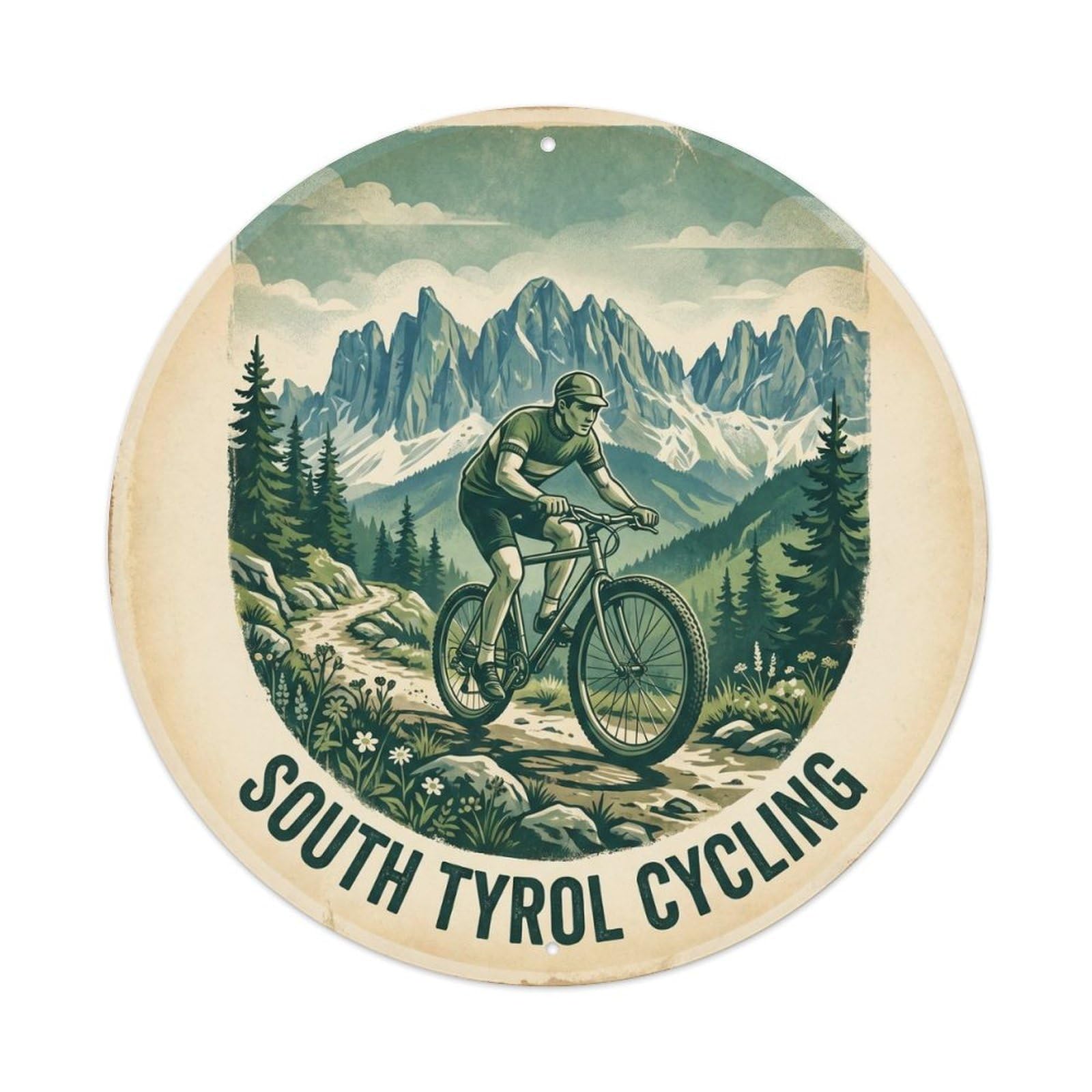 South Tyrol Italy Alpine Cycling Journey Travel Classic Metal Tin Sign