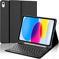 SENGBIRCH Bluetooth Billentyűzetes Tok iPad 10/11 Generációhoz - Levehető QWERTZ Német Billentyűzet, Tolltartóval, Fekete 1