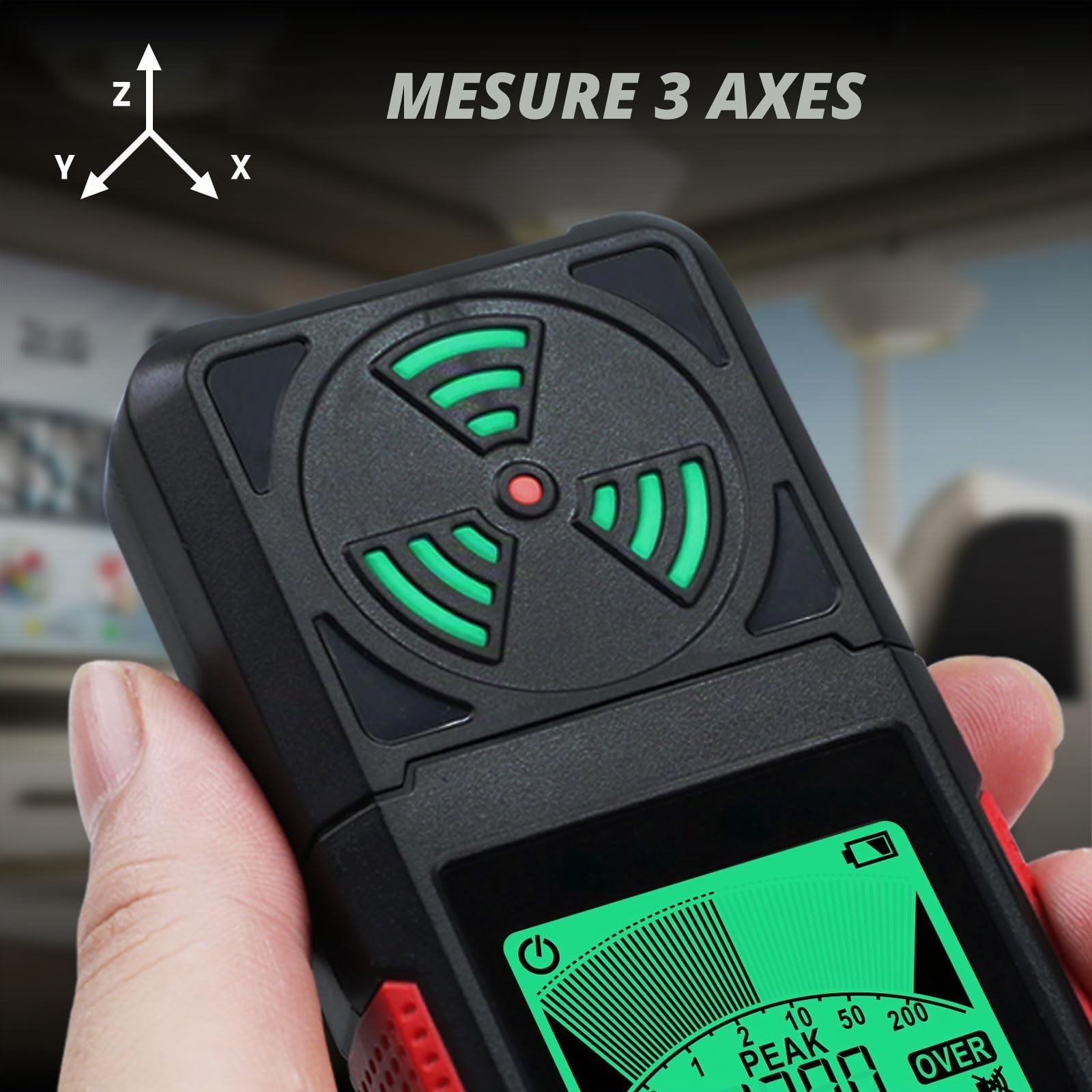 Compteur EMF ELF RF 3 en 1, détecteur de champ de rayonnement magnétique électrique AC, détecteur RF portable pour signal EF/RF/MF/WiFi/micro-ondes, compteur de rayonnement Emf adapté pour la maison