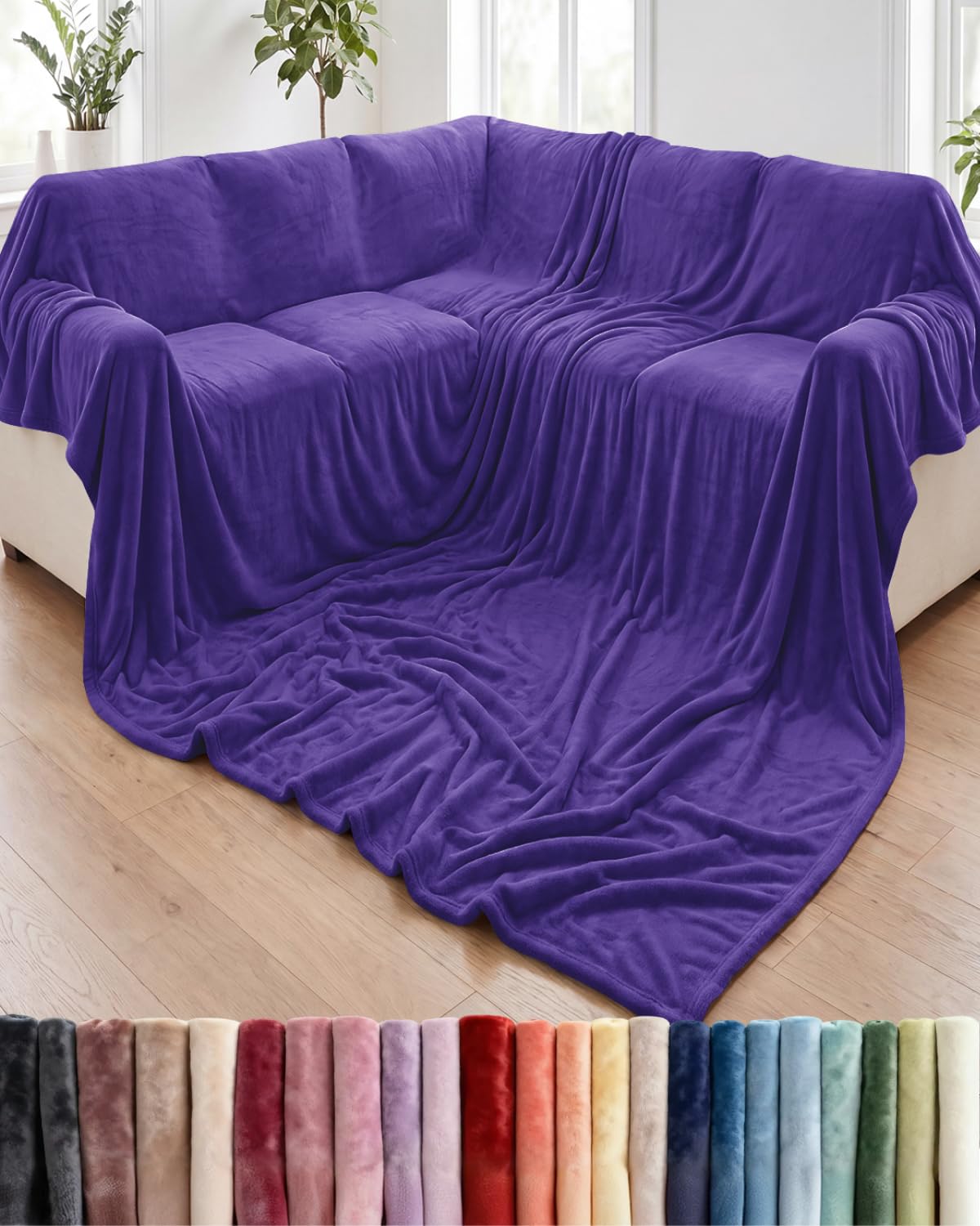 Fleece Blanket Oversized King - Ultra-Soft Flannel Blanket - Purple Haze